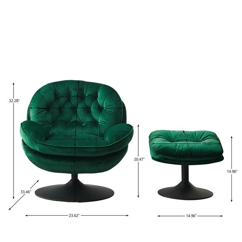 Swivel Leisure chair lounge chair velvet green color