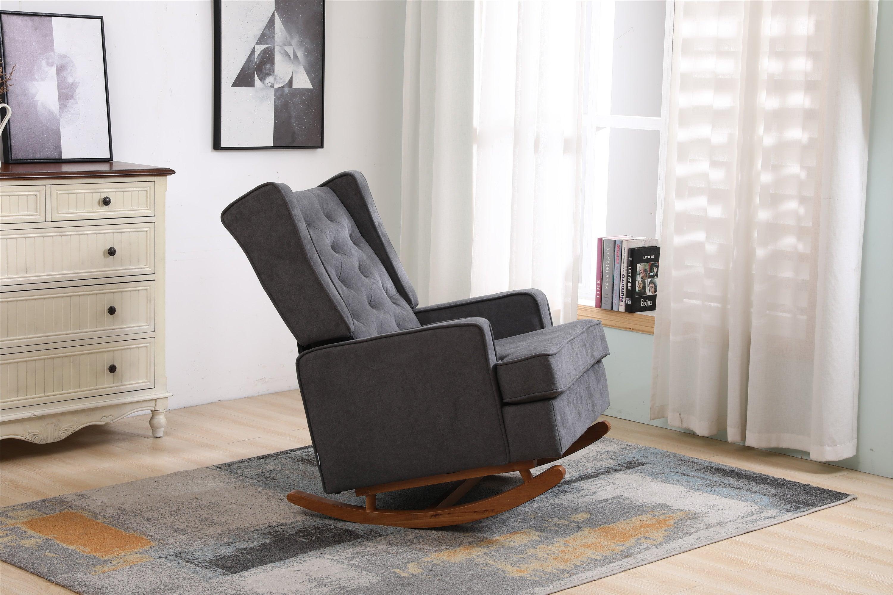 living  room Comfortable  rocking chairAccent chair   with Dark Grey fabric