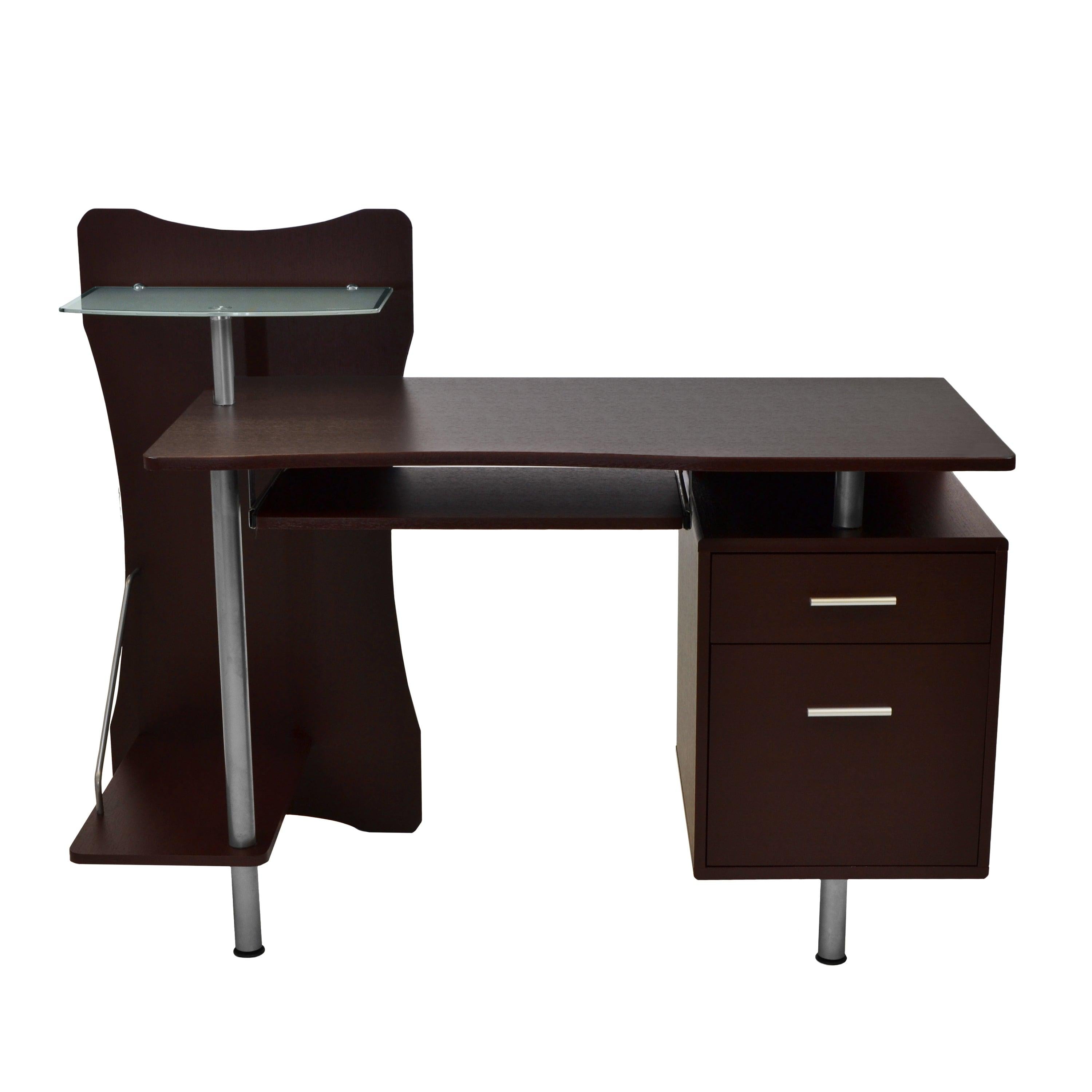 Techni Mobili Stylish Computer Desk withStorage, Chocolate