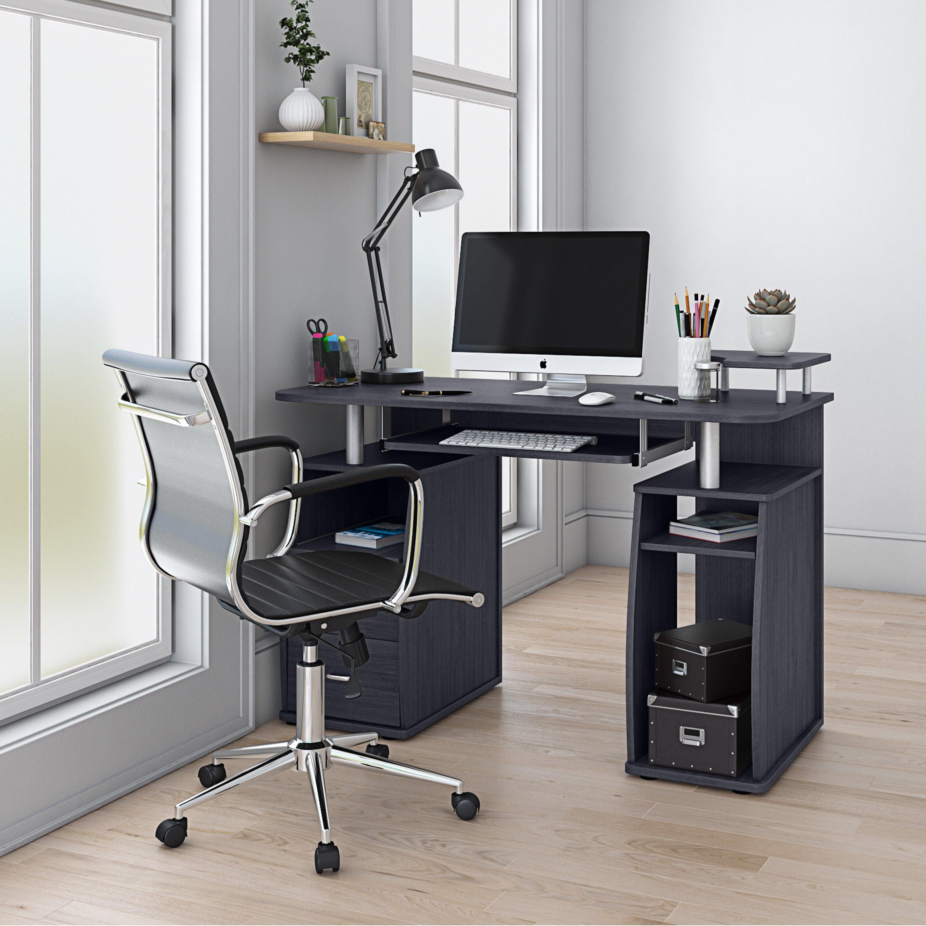 Techni Mobili Complete Computer Workstation Desk WithStorage, Espresso image