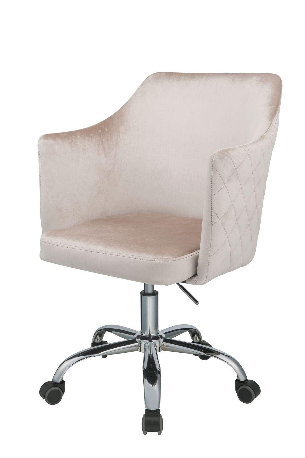 ACME Cosgair Office Chair in Champagne Velvet & Chrome 92506