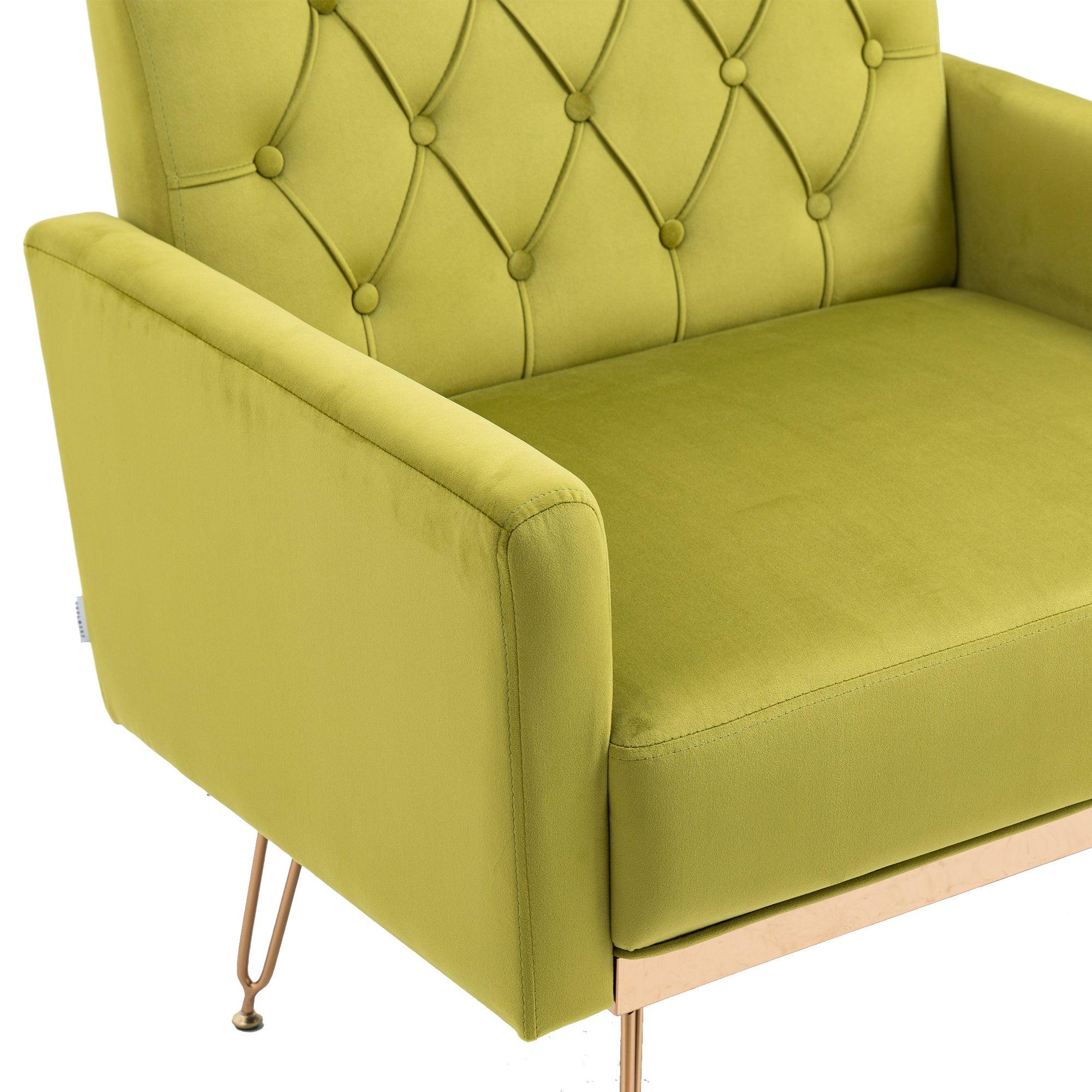 Accent  Chair  ,leisure single sofa  with Rose Golden  feet