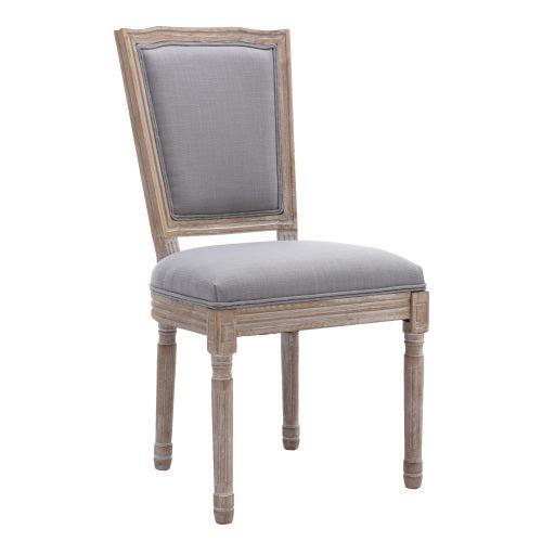 Upholstered Fabrice French Dining Chair,Set of 2,Light grey