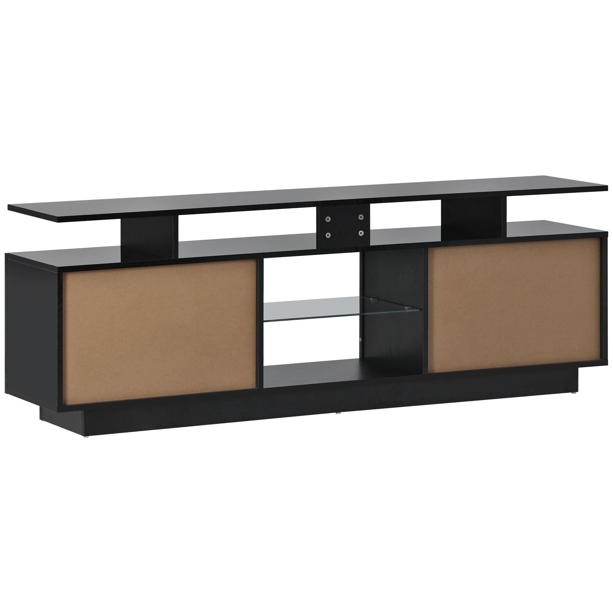 Modern TV Stand for TVs up to 65inches with LED lights, 16 Colors, for Livingroom, Bedroom, Black