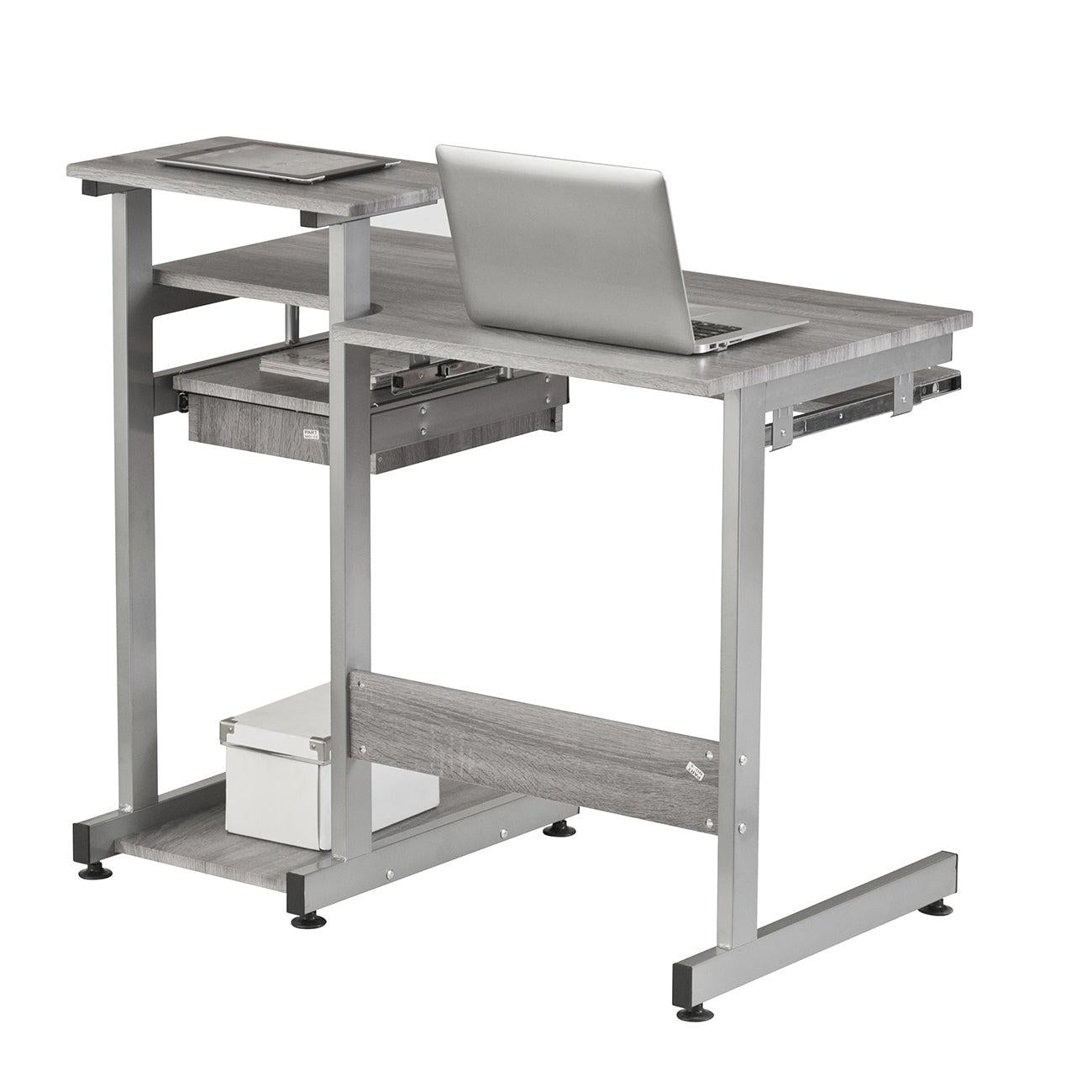 Techni Mobili Complete Computer Workstation Desk, Grey