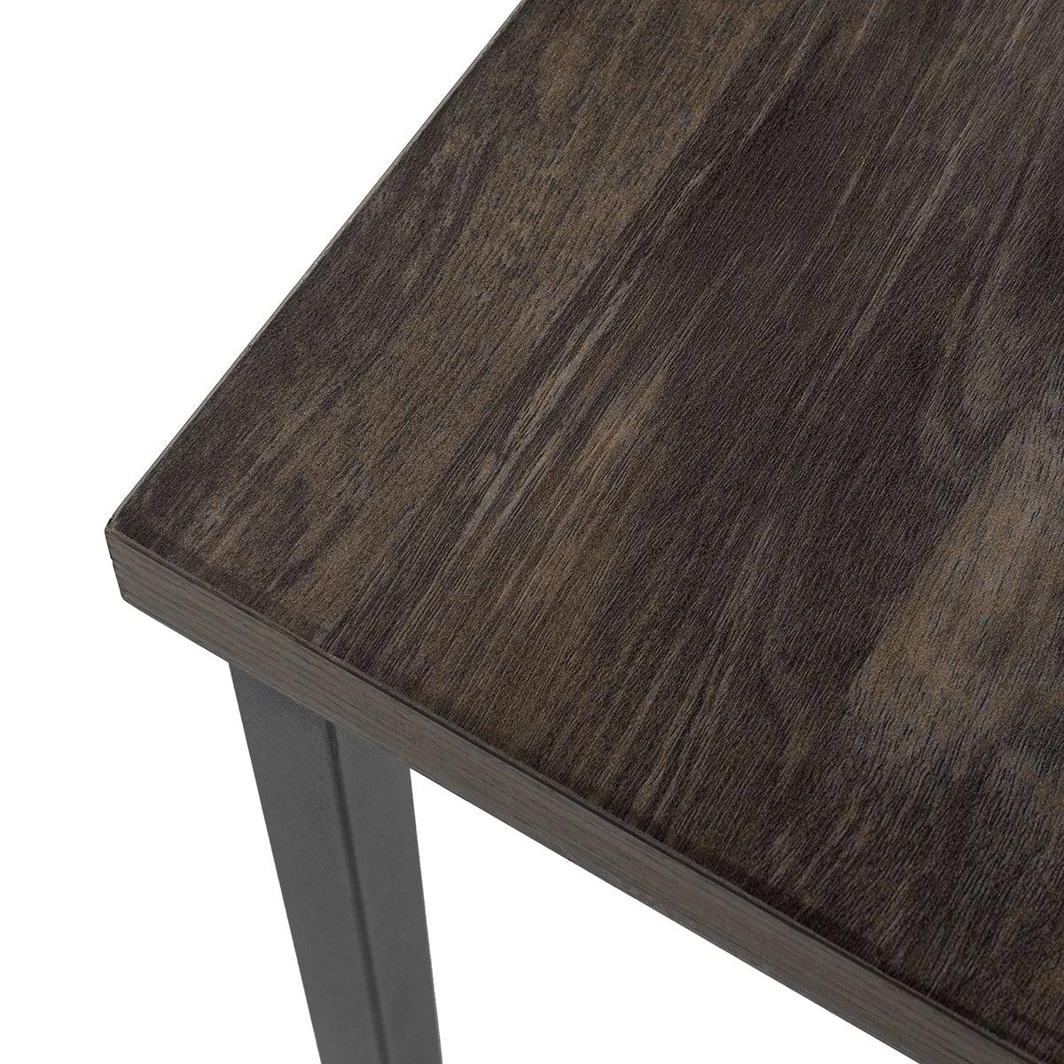 47.2" L Square Computer Desk - WALNUT & BLACK