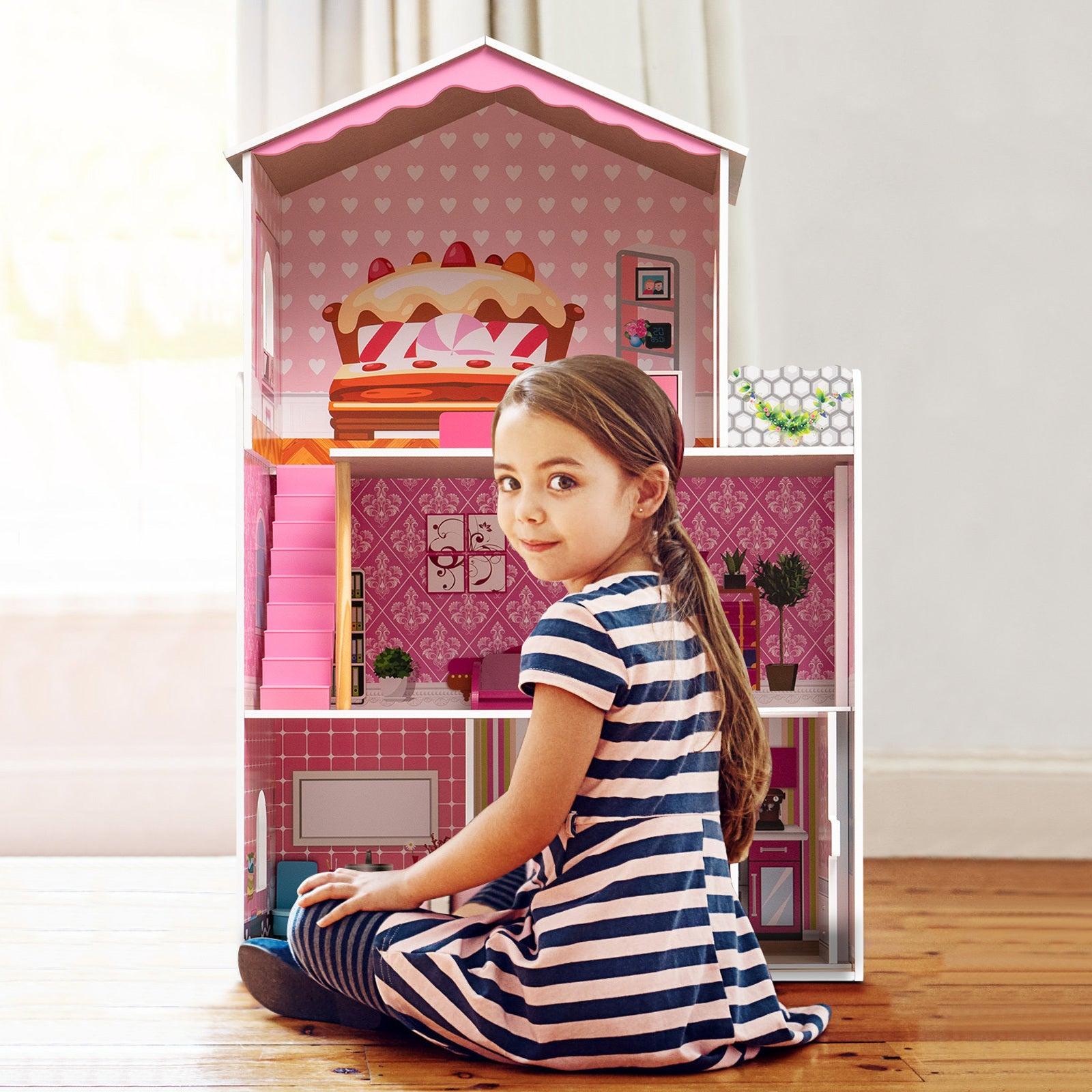 Dreamy Wooden Dollhouse, Gift for kids