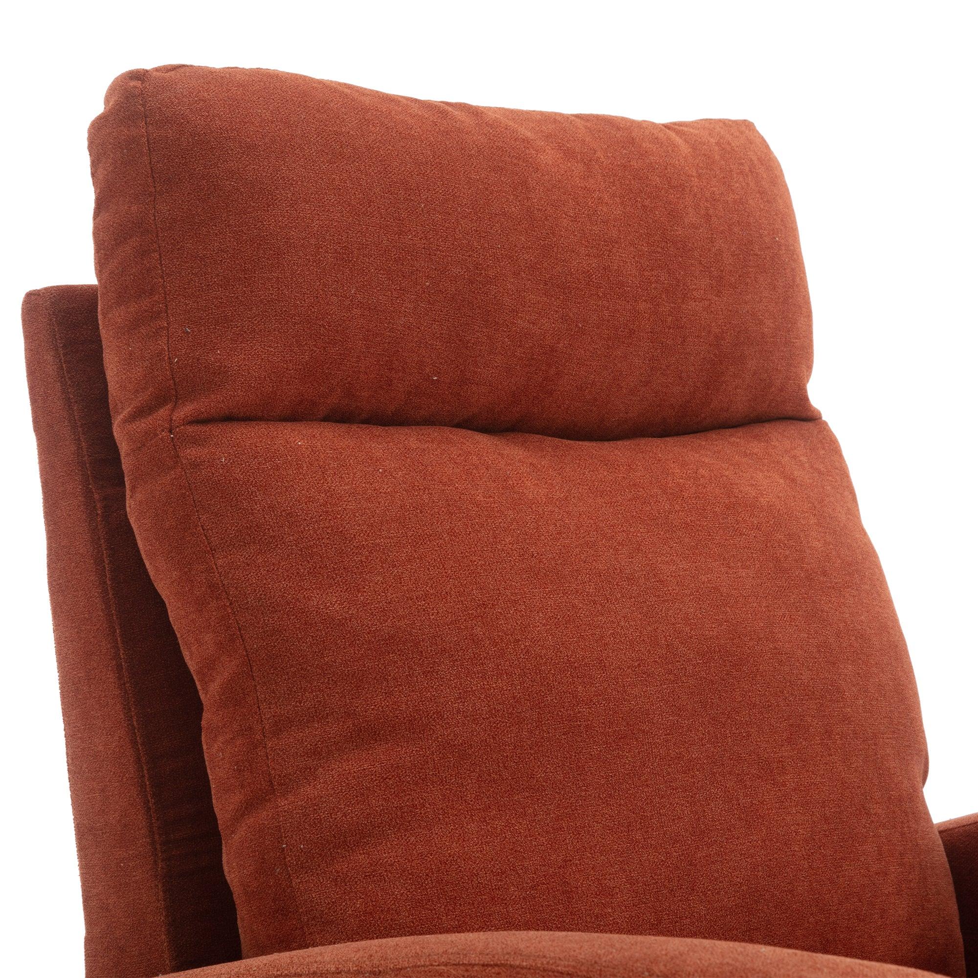 Upholstered Swivel Glider.Rocking Chair for Nursery in Orange.Modern Style One Left Bag