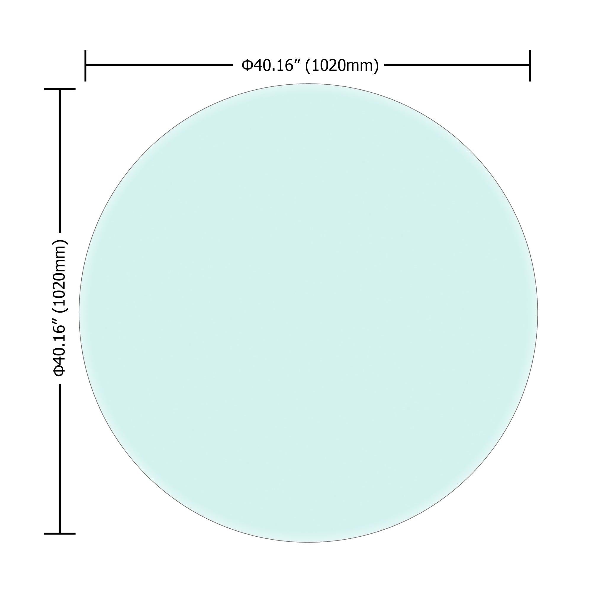 40" Inch Round Tempered Glass Table Top Clear Glass 2/5" Inch Thick Beveled Polished Edge