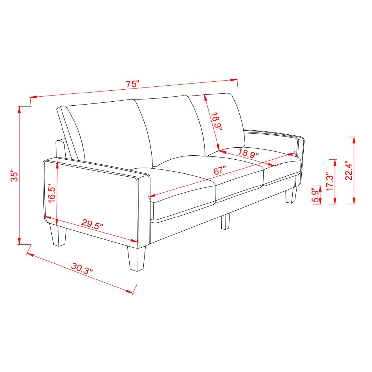 Modern Living Room Furniture Sofa in Beige Fabric