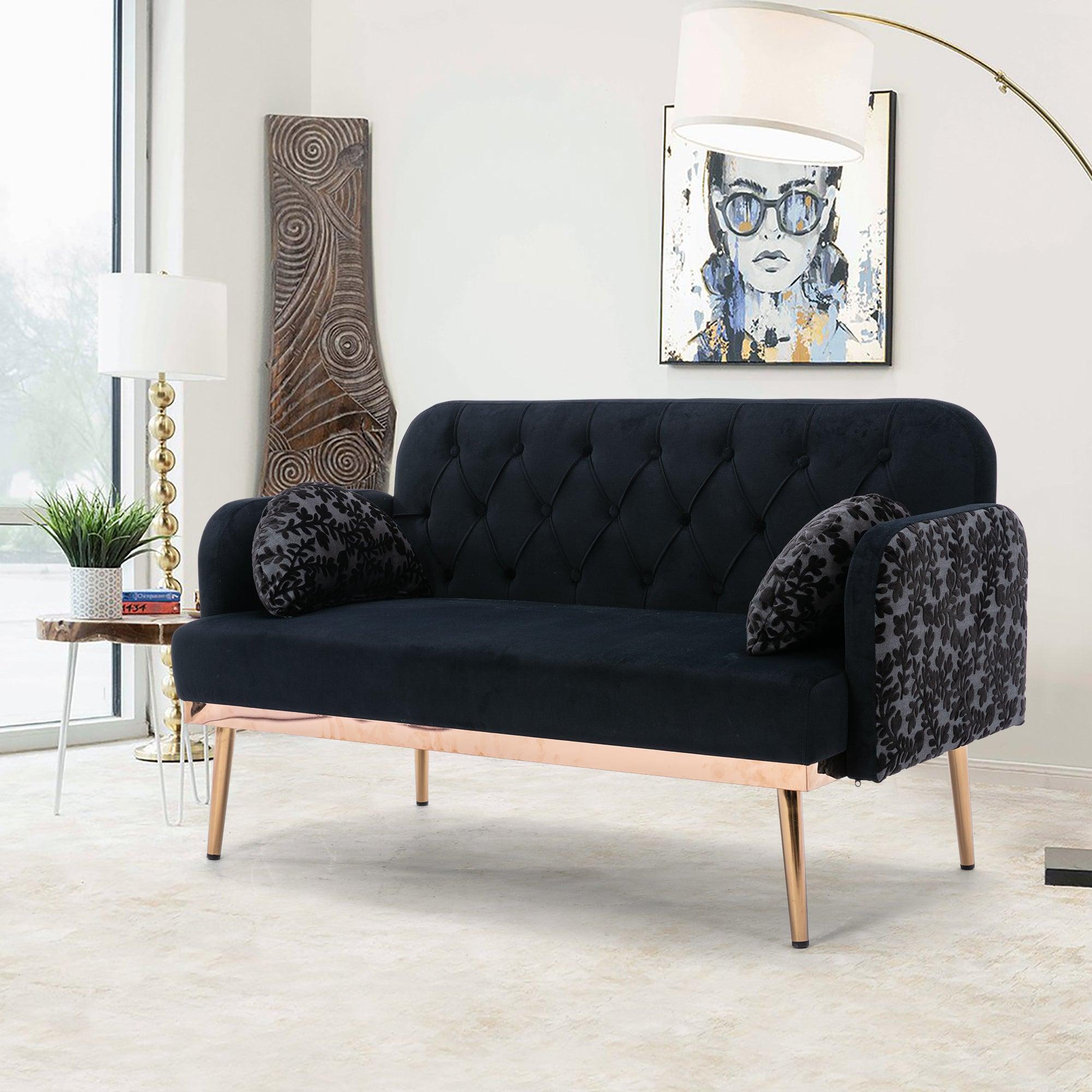 Velvet  Sofa , Accent sofa .loveseat sofa with metal feet image