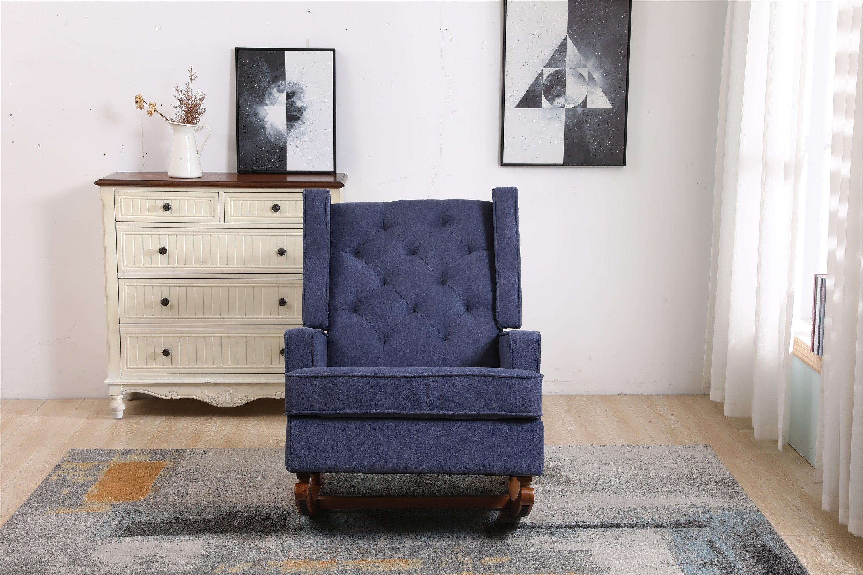 living  room Comfortable  rocking chairAccent chair  Navy  fabric