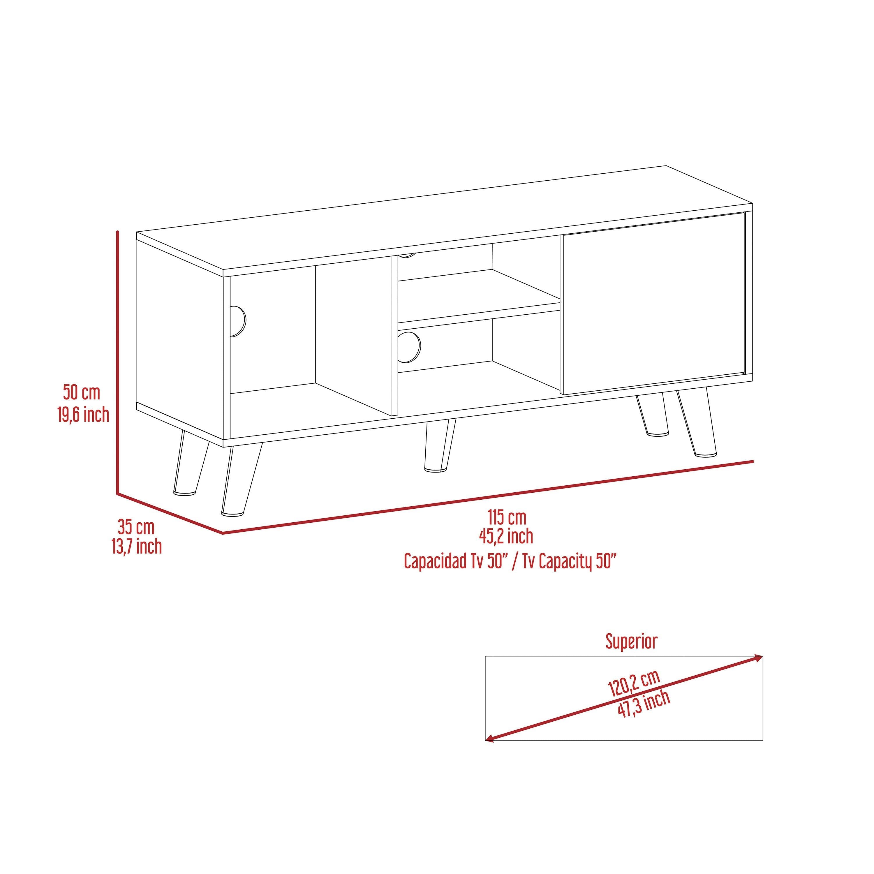 Stamford 3-Shelf Rectangle TV Stand Black Wengue