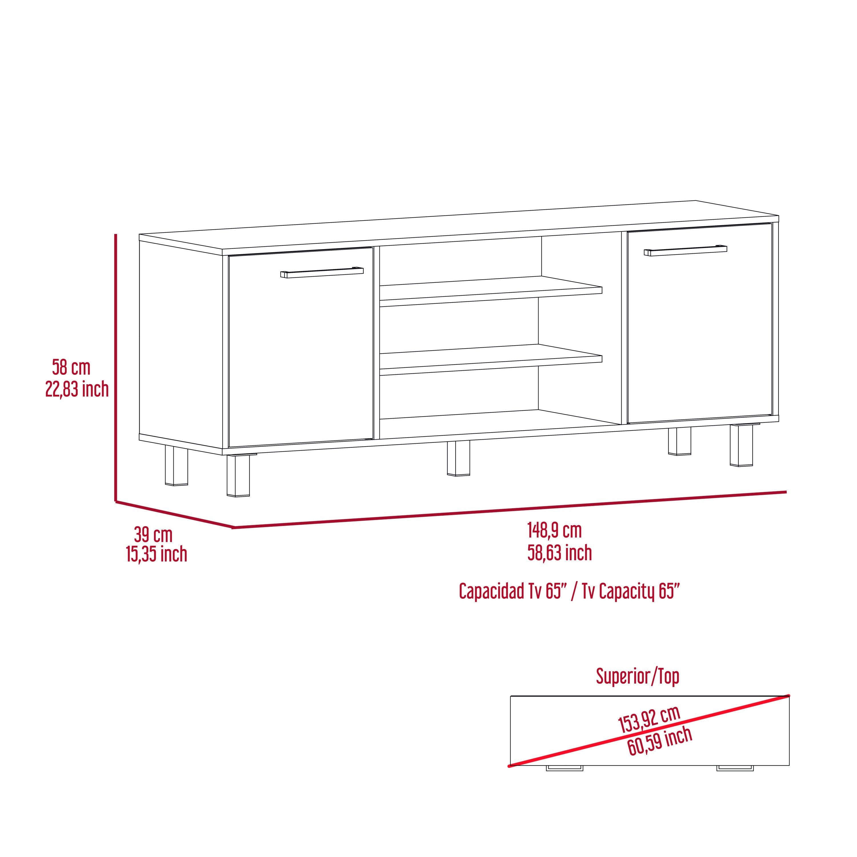 Cannon 3-Shelf 2-Door TV Stand Carbon Espresso