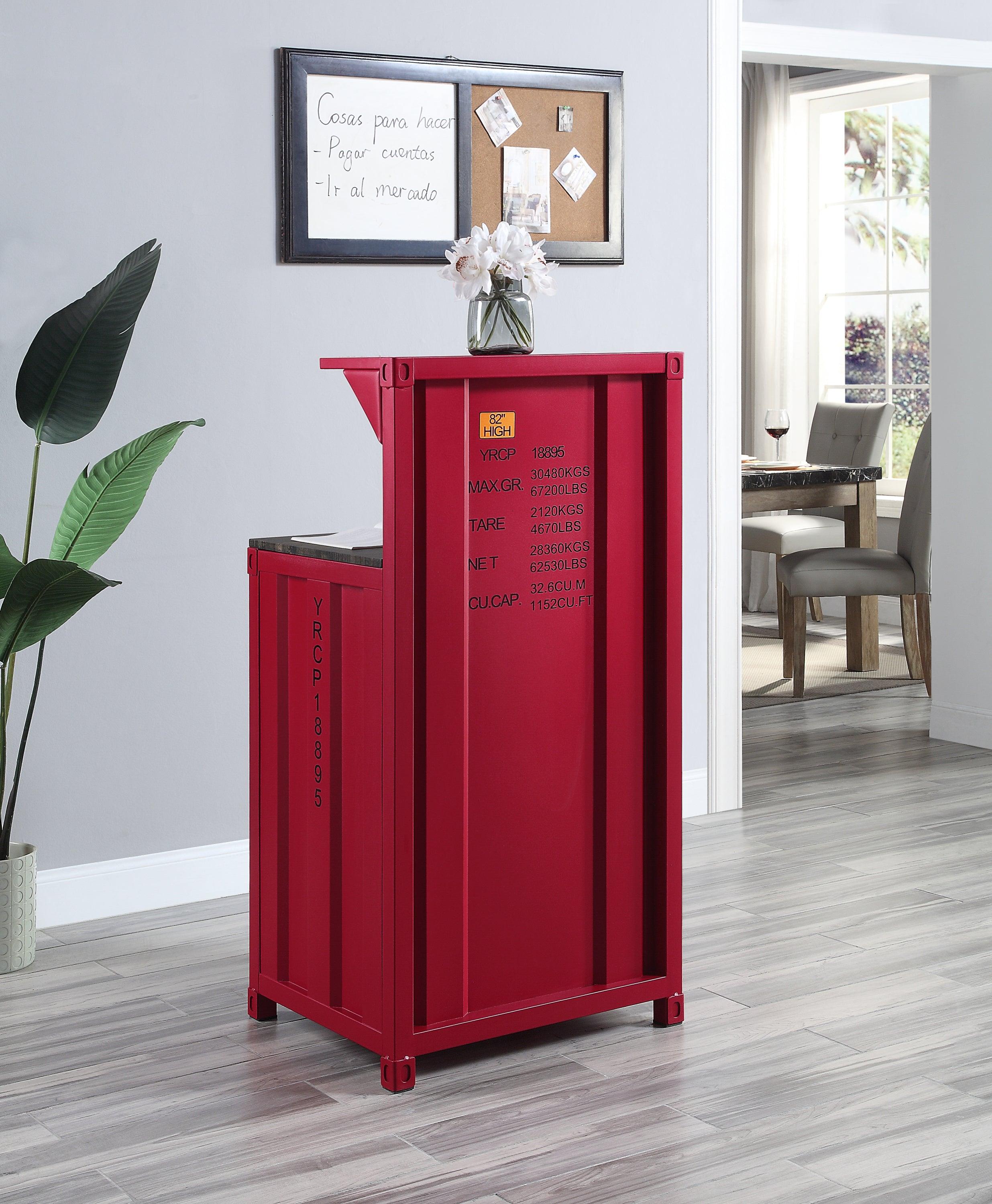 ACME CarReception Desk in Red Finish AC00377