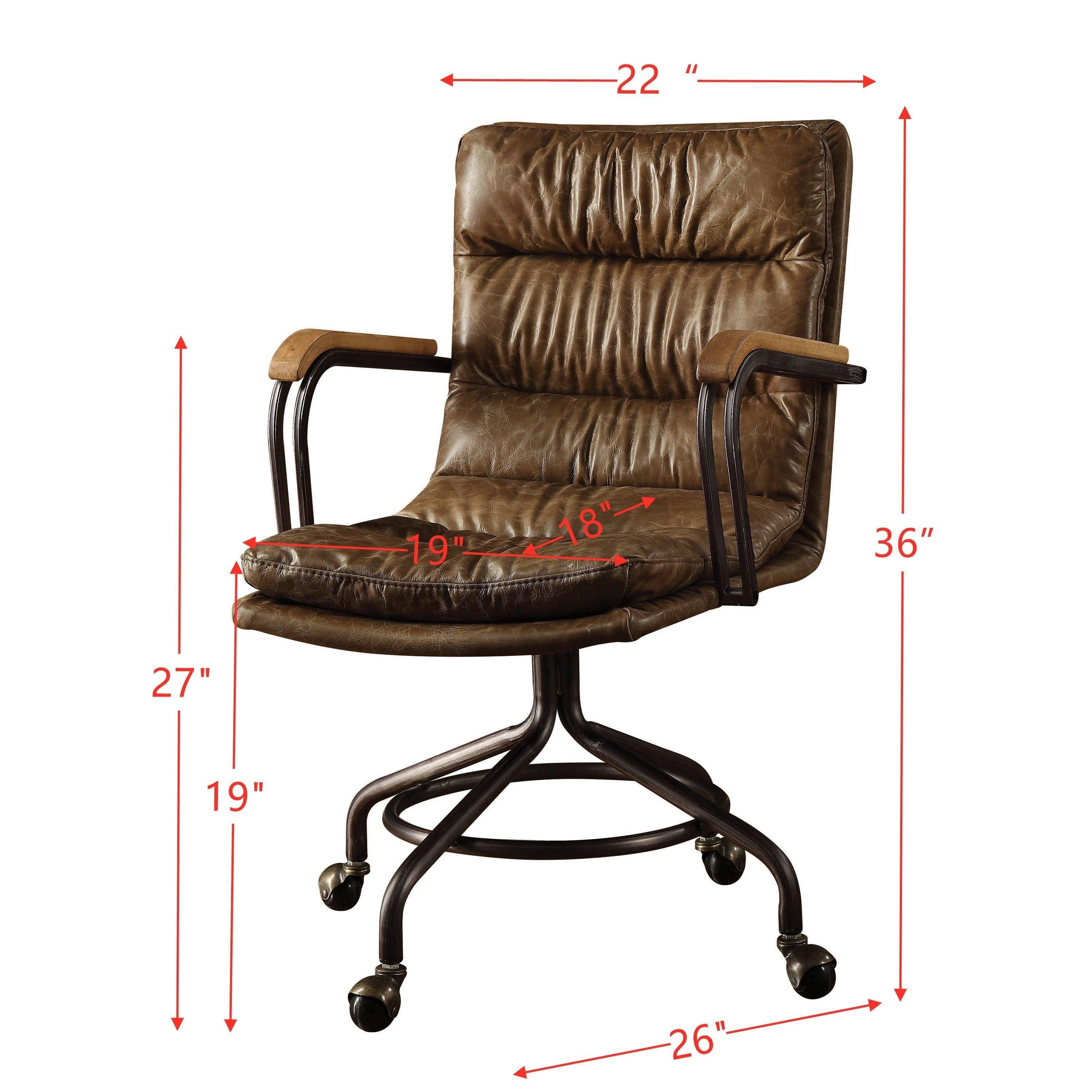 ACME Harith Office Chair in Vintage Whiskey Top Grain Leather 92416