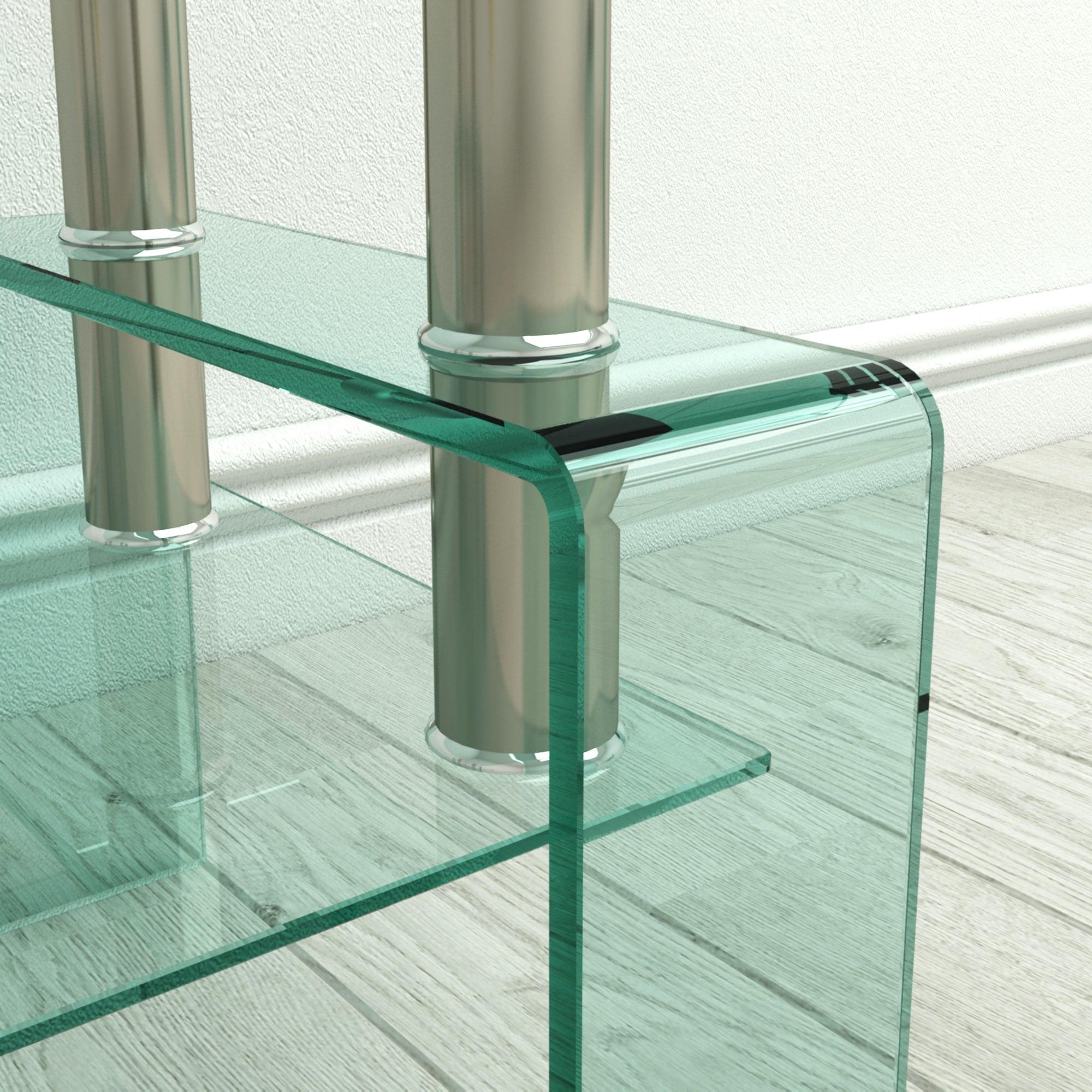 39.37'' Tempered Glass Coffee Table Clear Table Transparent  Coffee Table for Room