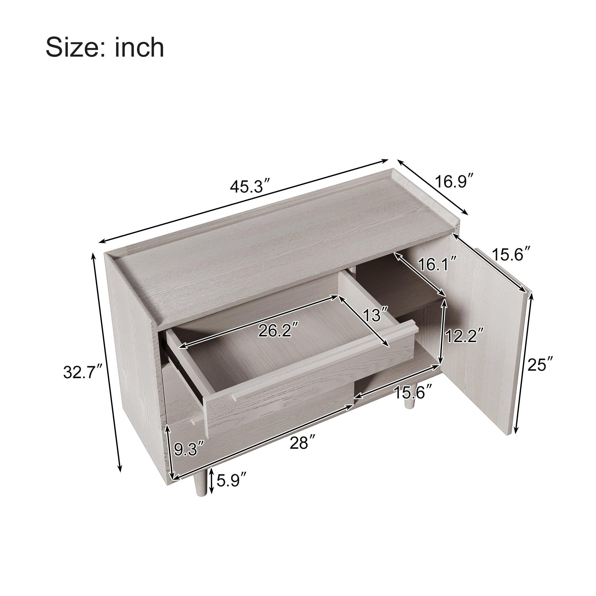 Modern Style Manufactured Wood 3-Drawer Dresser with Solid Wood Legs, Stone Gray