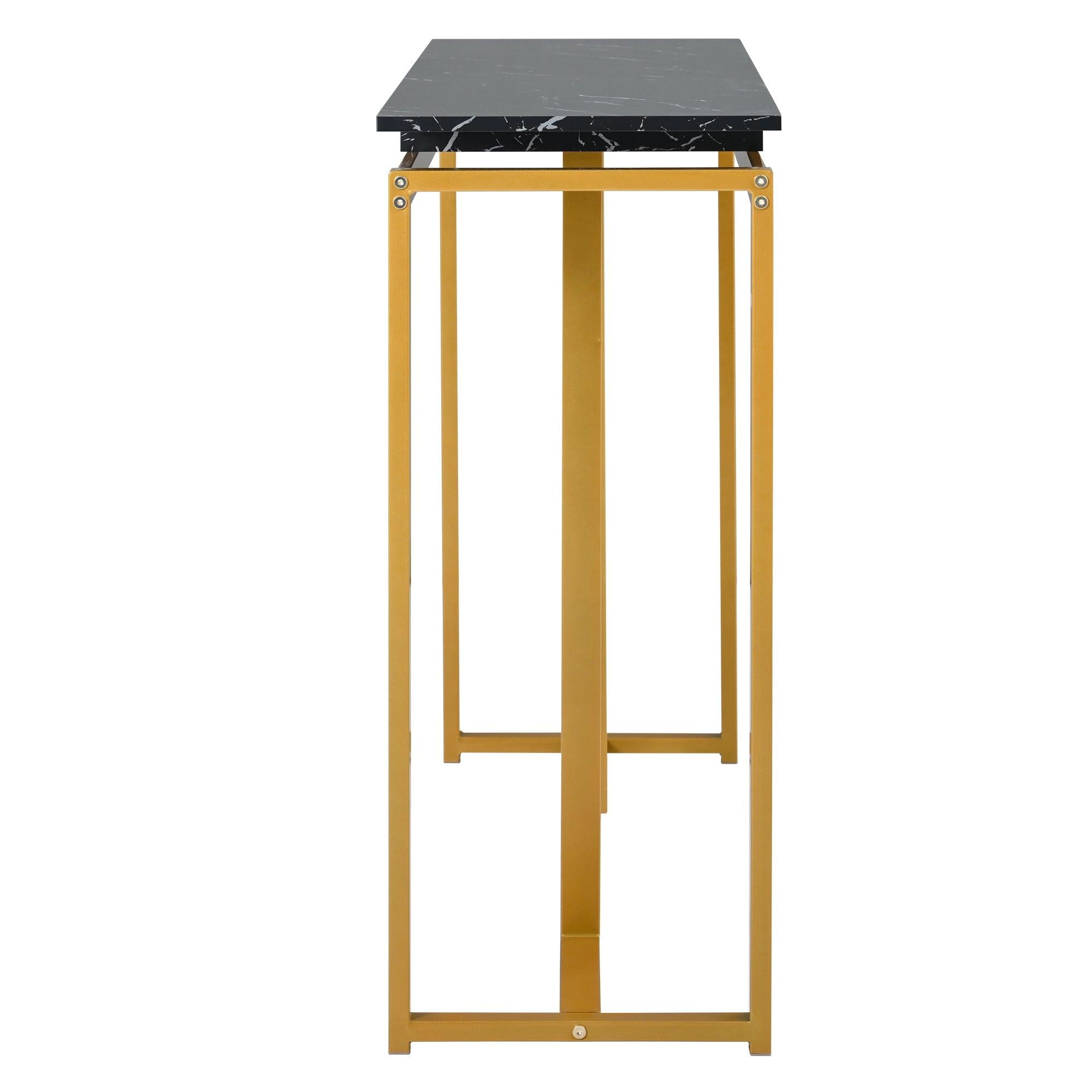 63''Modern Console Table, Extra Long Entryway Table with Metal Frame for Entryway, Hallway, Living Room, Foyer, Corridor, Office