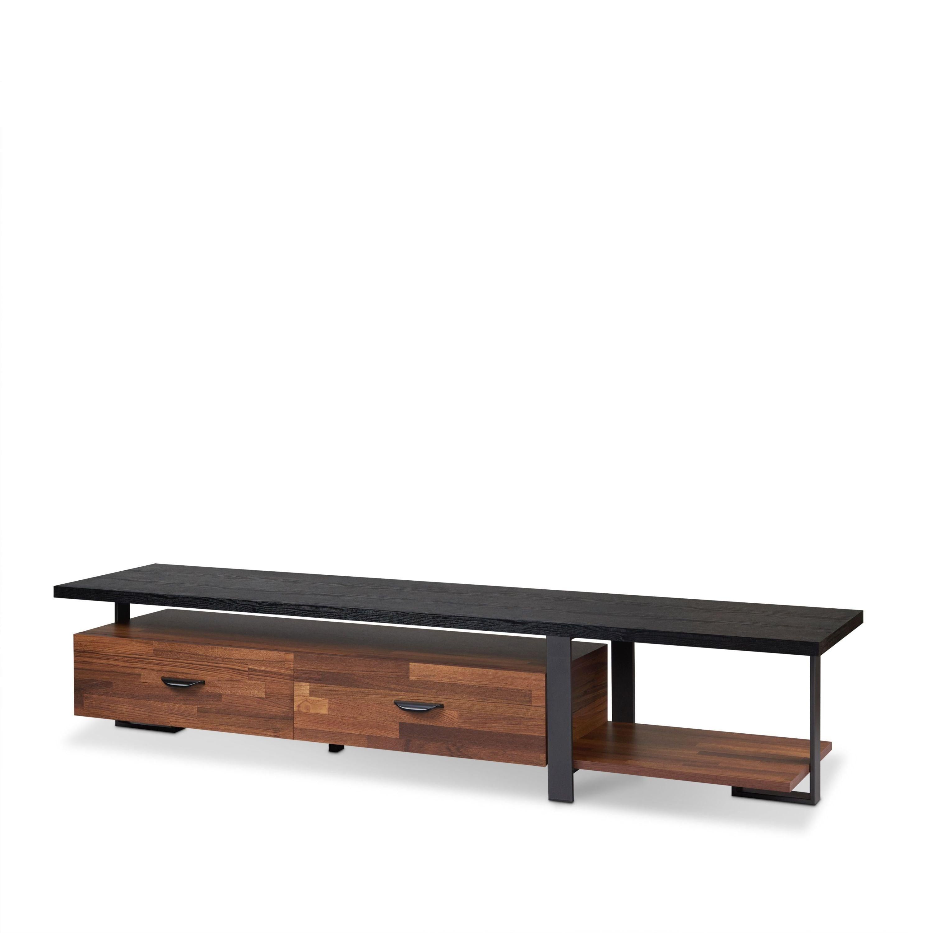 ACME Elling TV Stand in Walnut & Black 91235