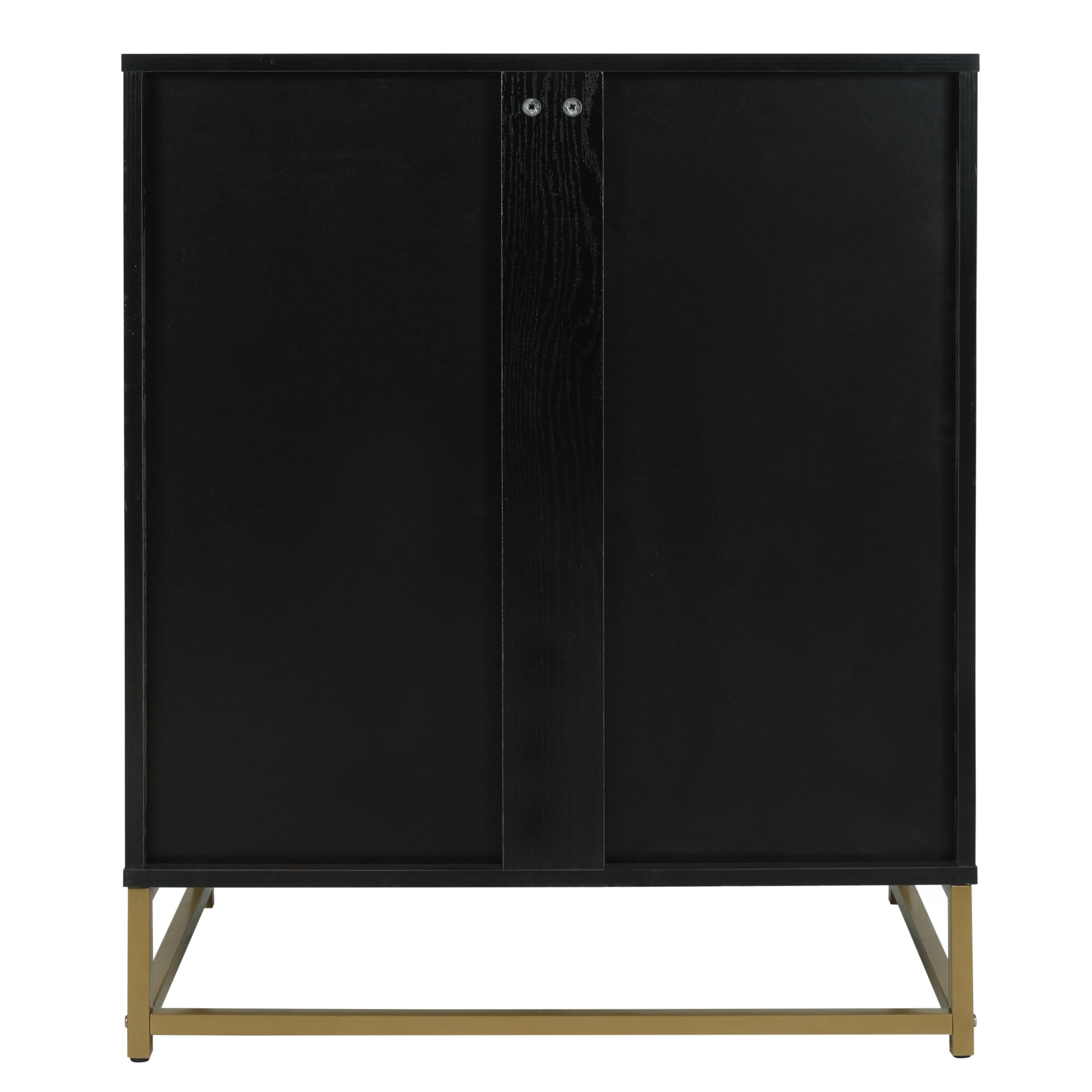 BlackStorage Cabinet with Glass Door, Sideboard Buffet Cabinet for Kitchen,Dining Room