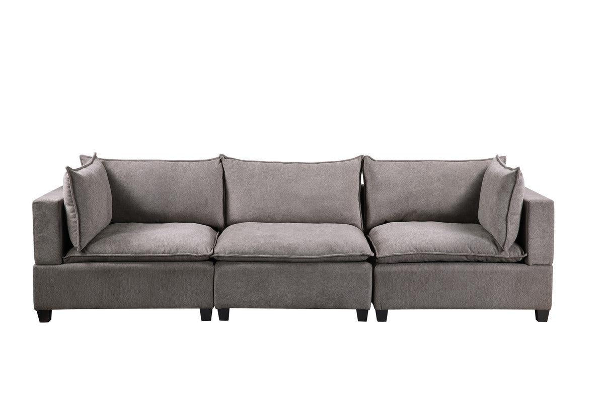 Madison Light Gray Fabric Sofa Loveseat Living Room Set