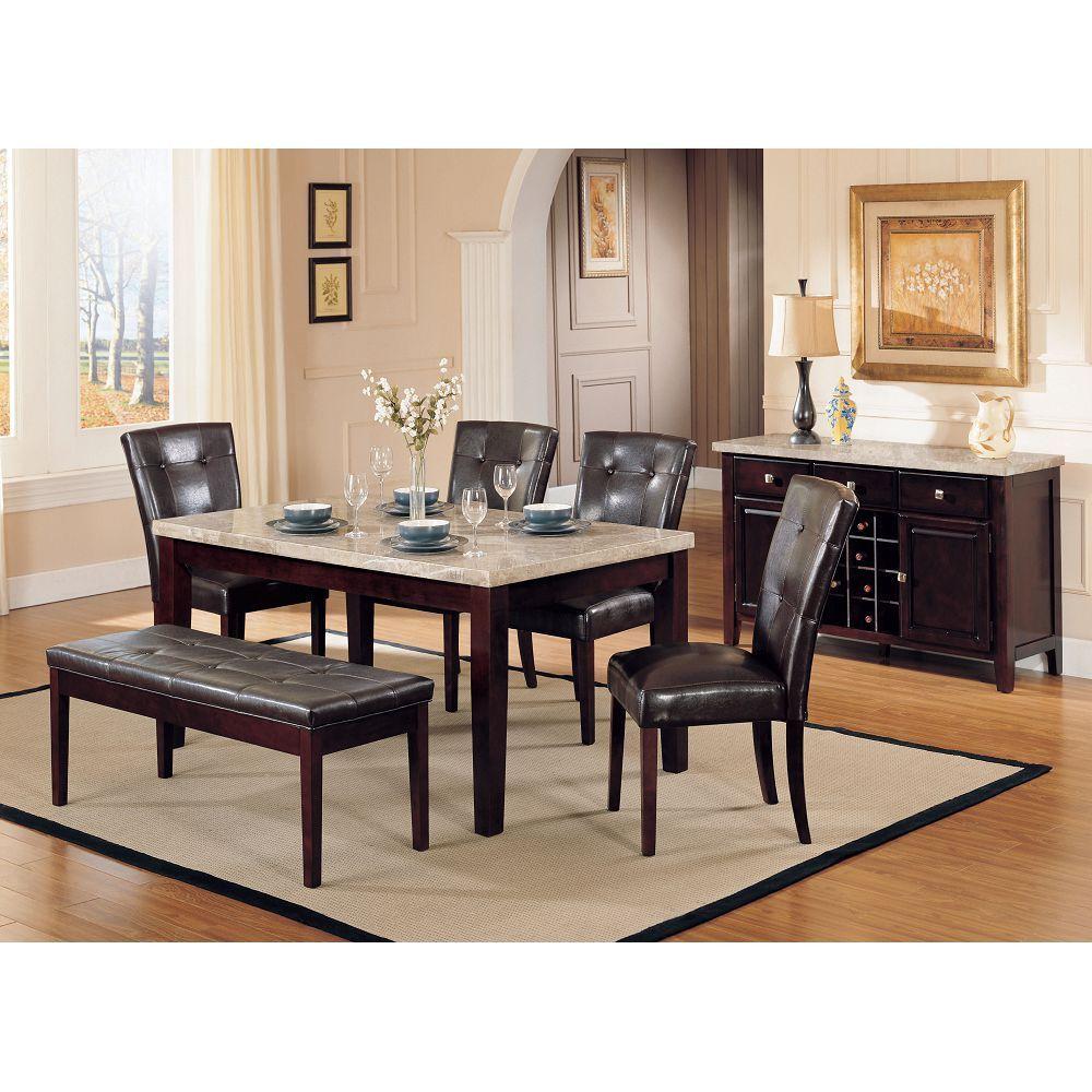 ACME Danville Side Chair (Set-2) in Espresso PU & Walnut 07054 image