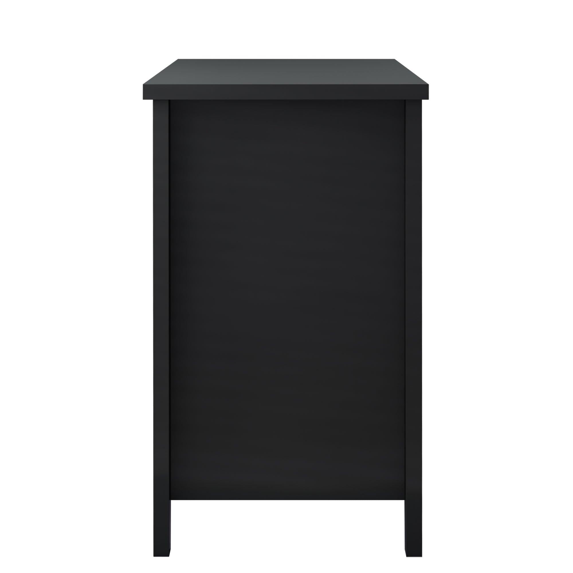 DRAWER DRESSER CABINET，BAR CABINET, storge cabinet, lockers, retro shell-shaped handle, can be placed in the living room, bedroom, dining room,black