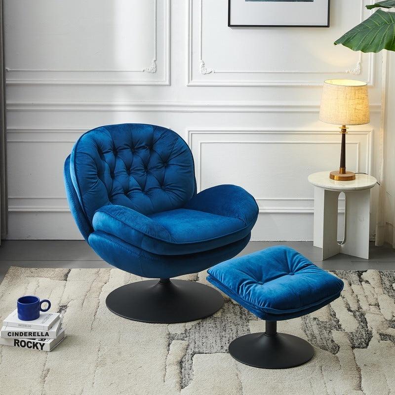 Swivel Leisure chair lounge chair velvet blue color image