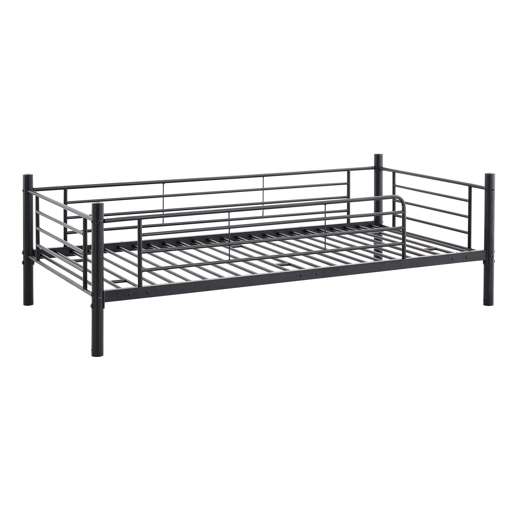 Twin-Twin-Twin Triple Bed with Built-in Ladder, Divided into Three Separate Beds,Black