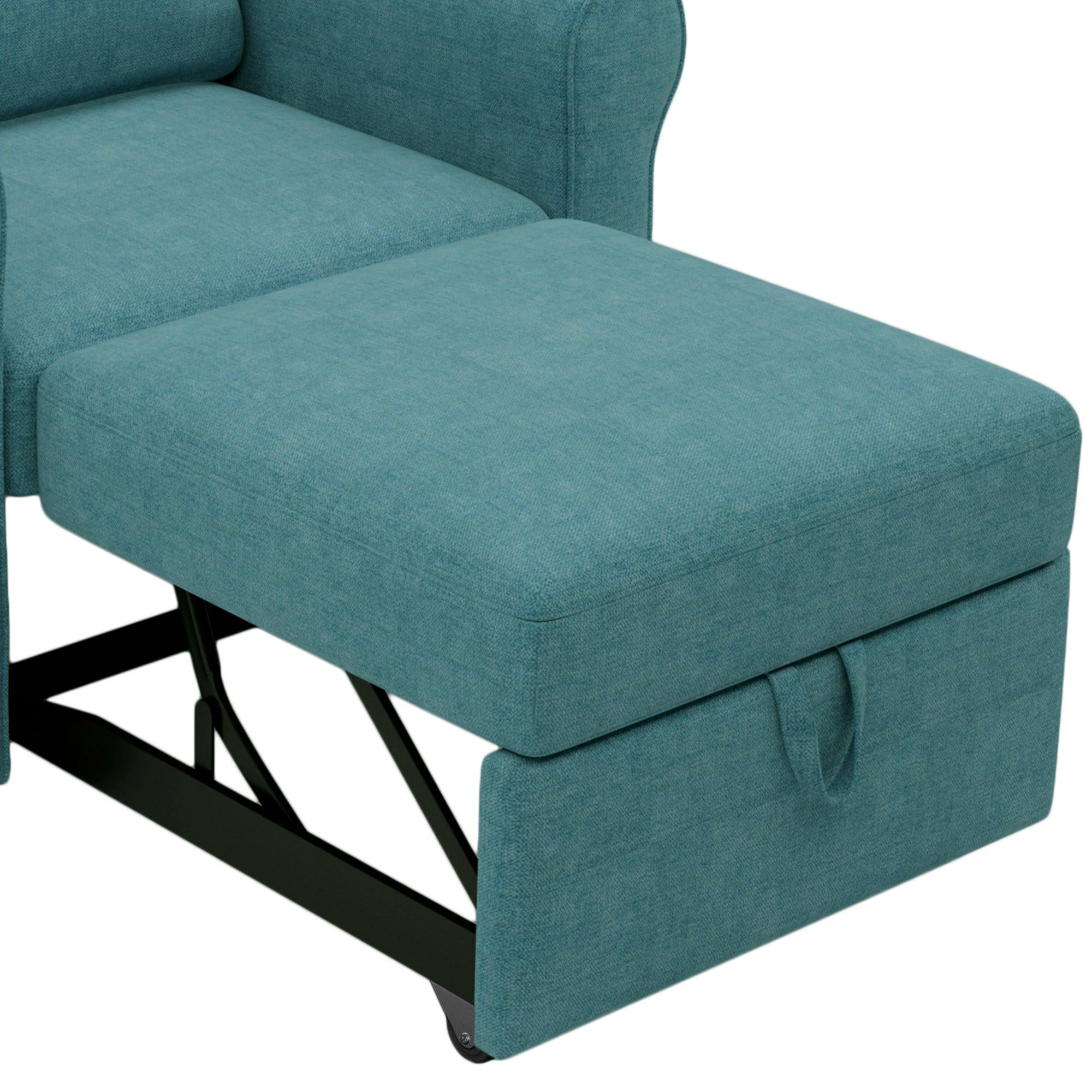 3-in-1 Sofa Bed Chair, Convertible Sleeper Chair Bed,Adjust Backrest Into a Sofa,Lounger Chair,Single Bed,Modern Chair Bed Sleeper for Adults,Teal