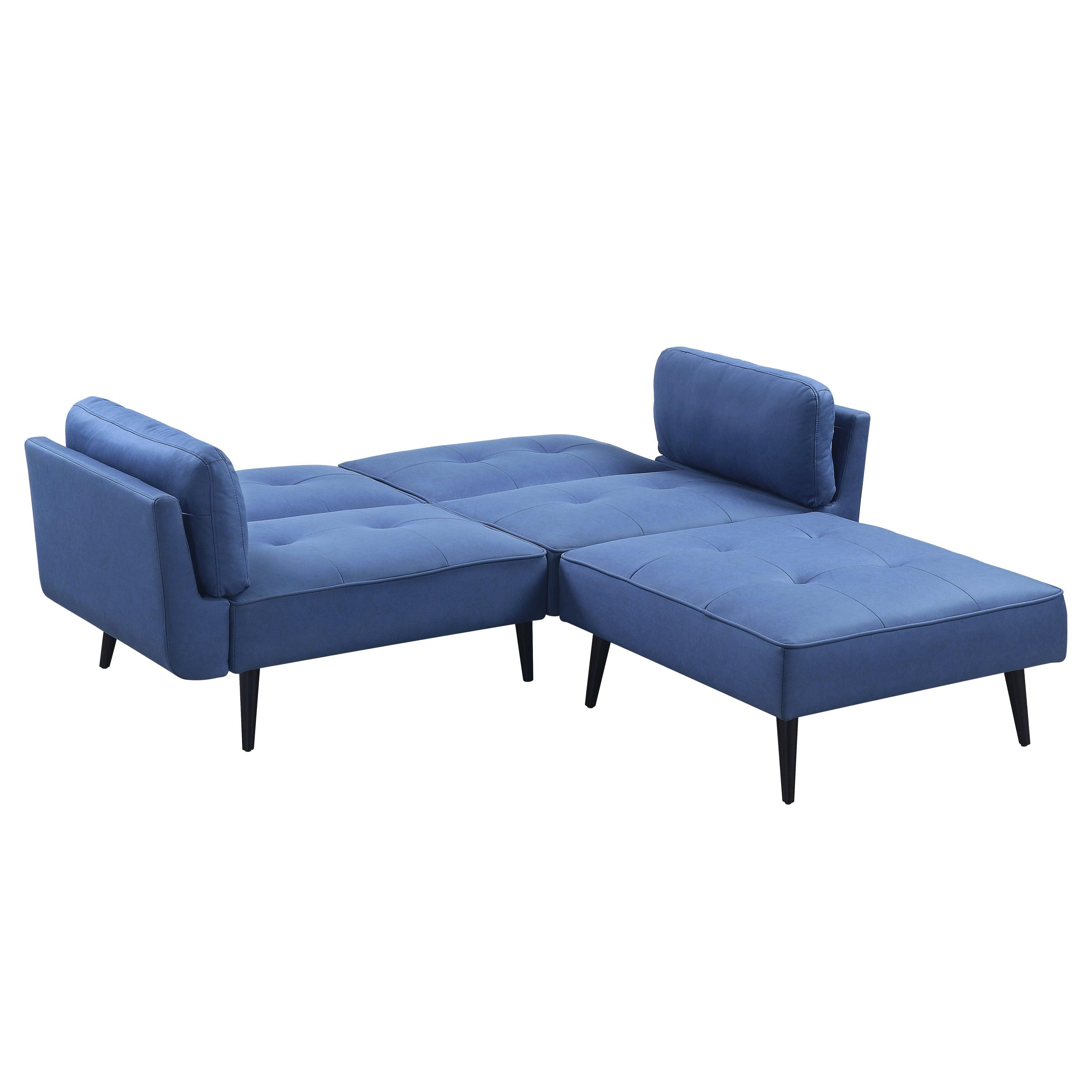 ACME Nafisa Adjustable Sofa & Ottoman, Blue Fabric LV00823