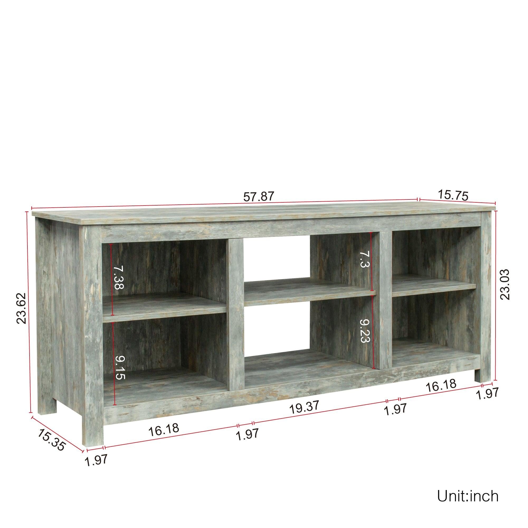 Living room TV stand furniture with 4Storage compartments and 1 shelf cabinet, high-quality particle board