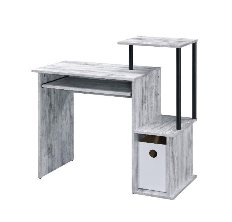 ACME Lyphre Computer Desk, Antique White & Black Finish 92762 image