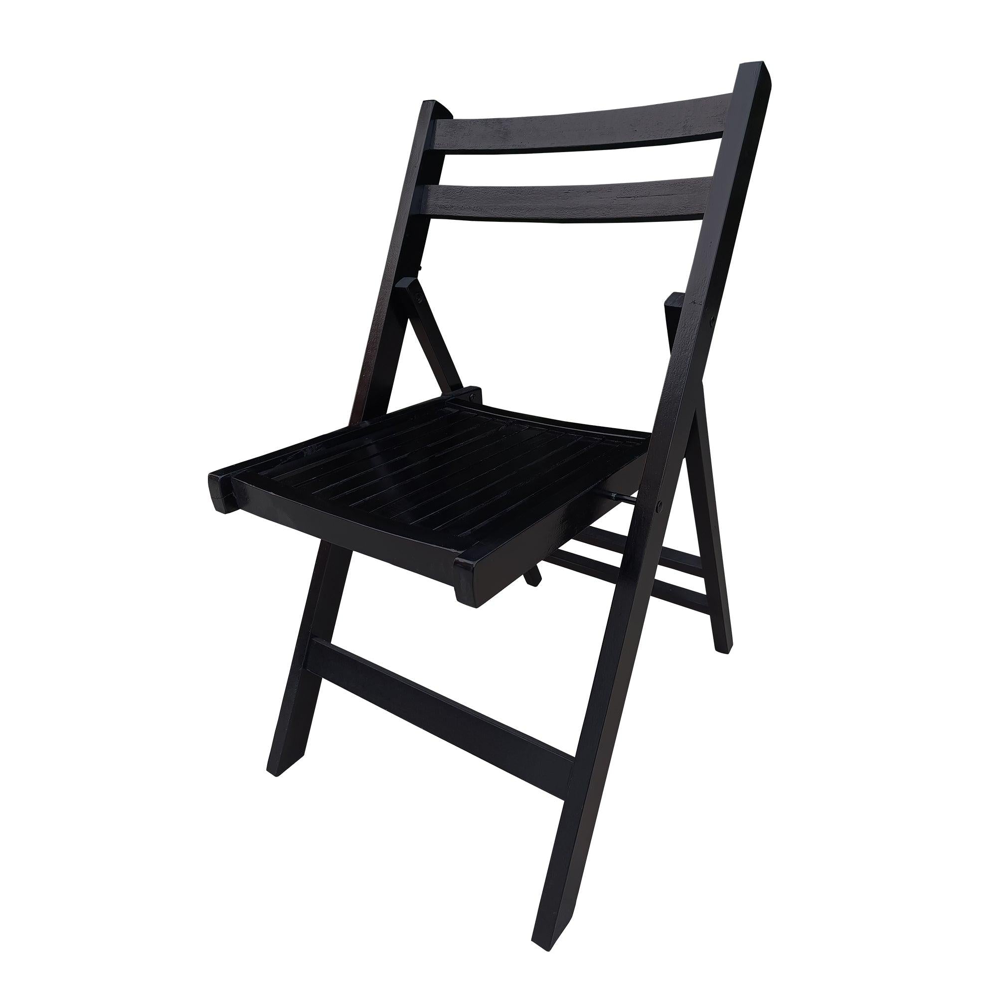 Furniture Slatted Wood Folding Special Event Chair - black, Set of 4 ，FOLDING CHAIR, FOLDABLE STYLE