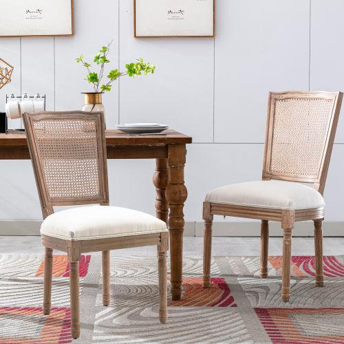 Upholstered Fabrice French Dining Chair,Set of 2,Beige image