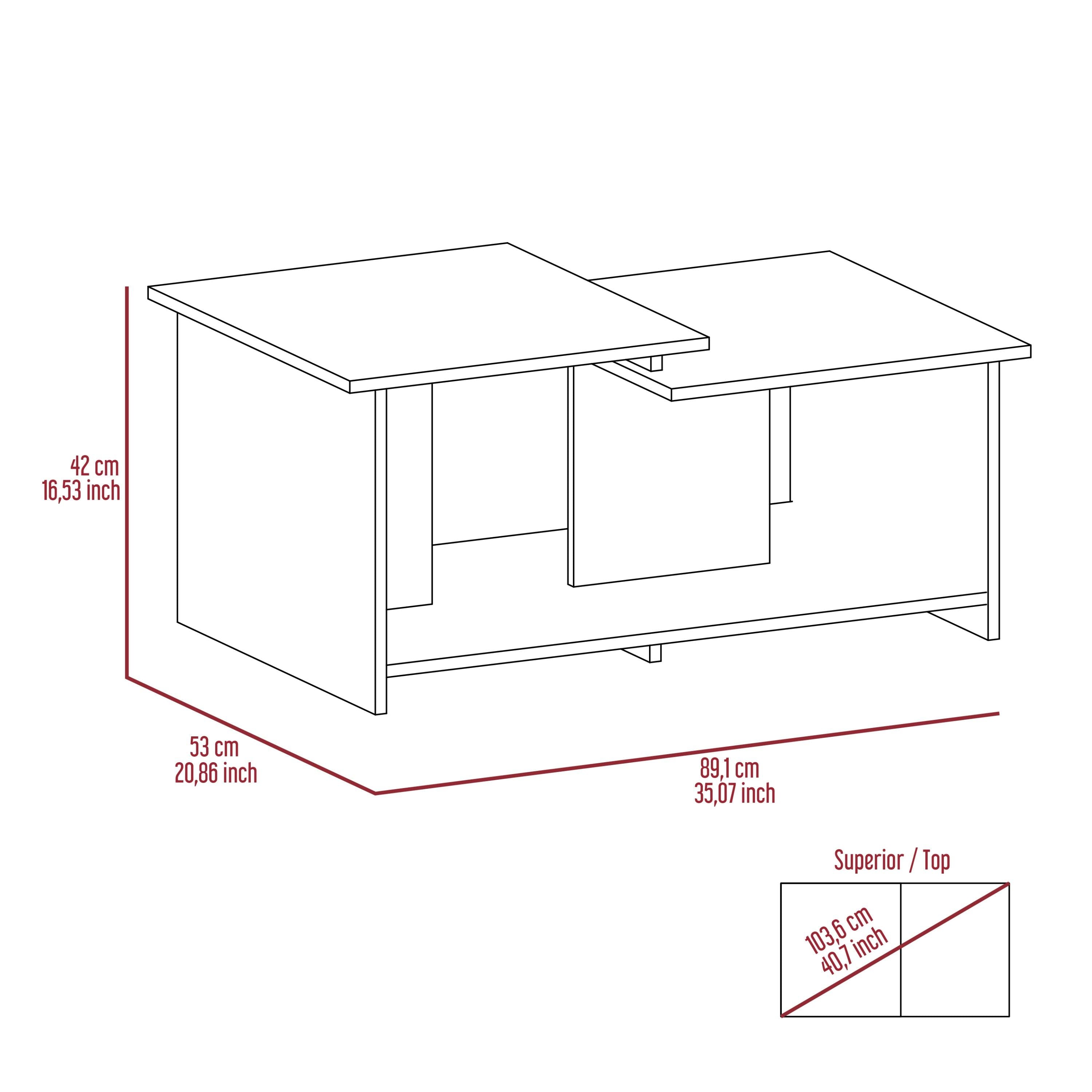 Linlock 1-Shelf Coffee Table Black Wengue