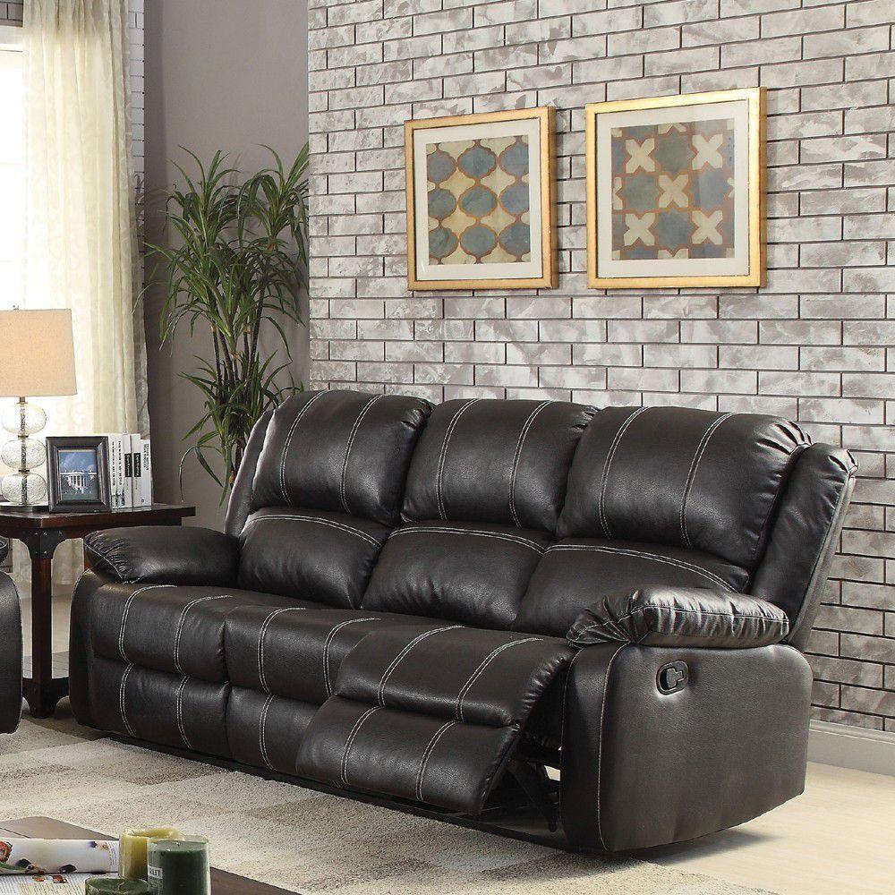 ACME Zuriel Sofa (Motion) in Black PU 52285 image