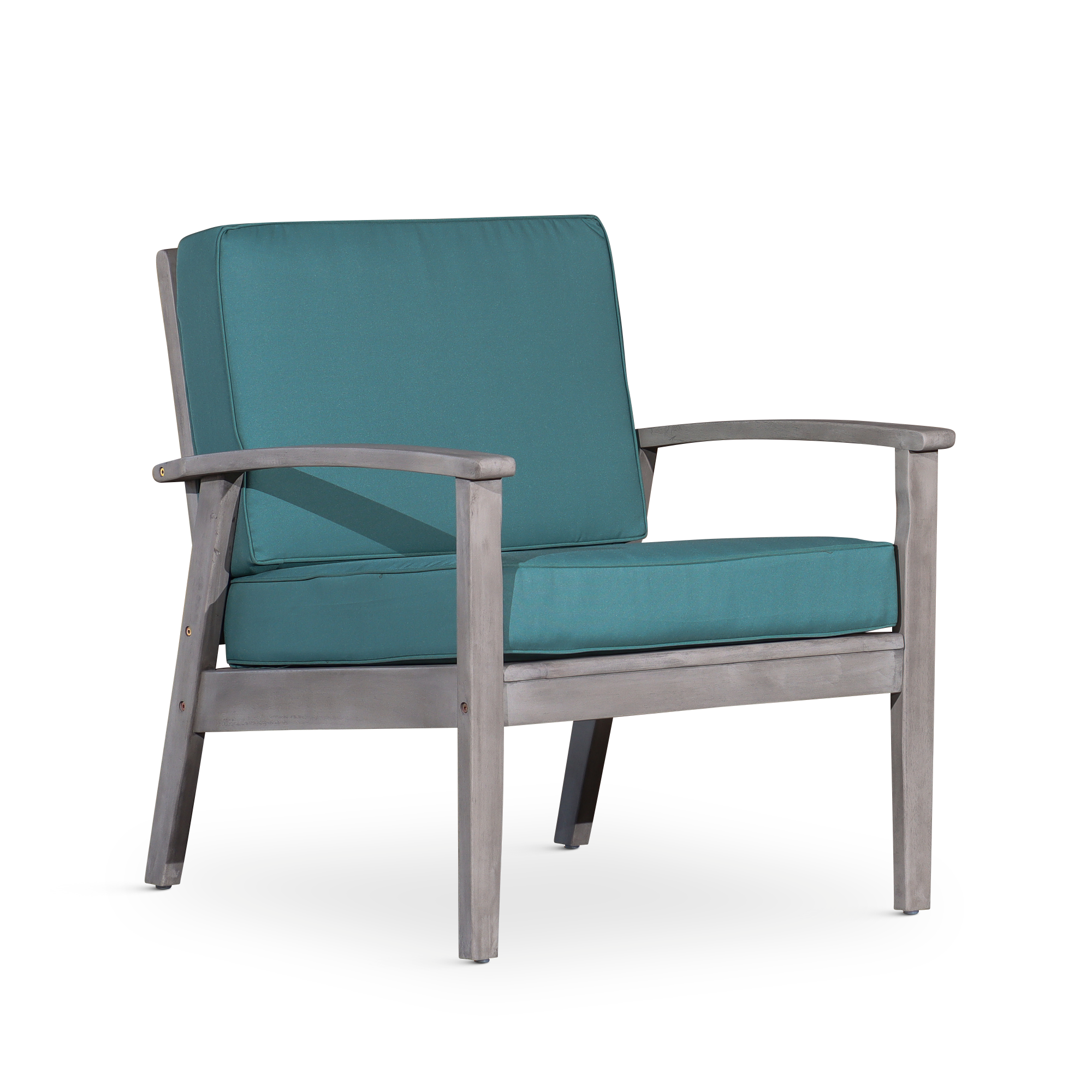 Deep Seat Eucalyptus Chair, Silver Gray Finish, Sage Cushions image