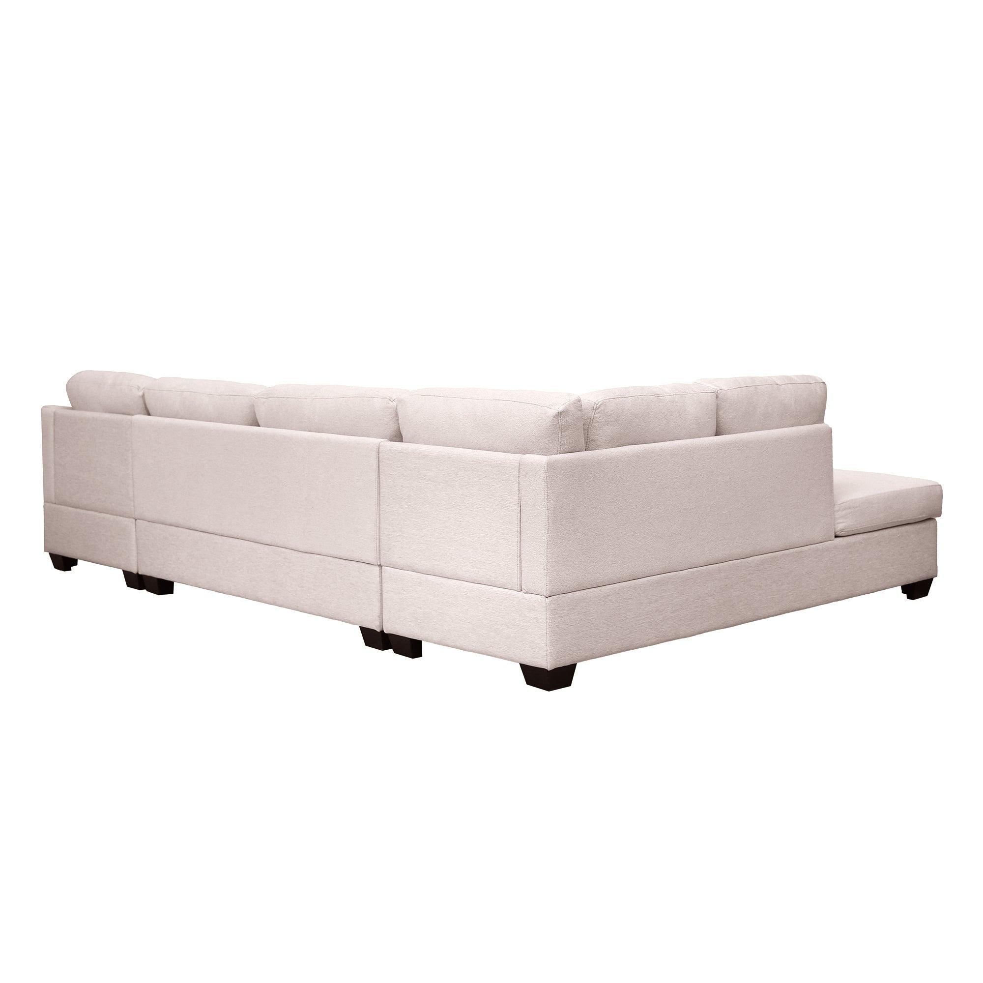 Modern Large  U-Shape Sectional Sofa, Double Extra Wide Chaise Lounge Couch,  Beige