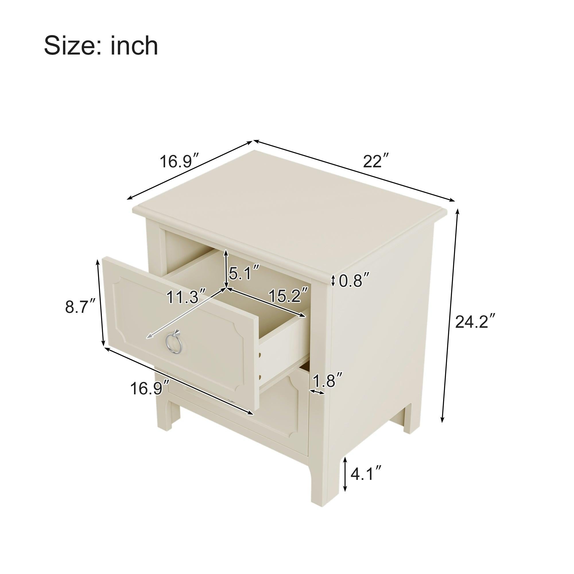 3 Pieces Bedroom Sets Milky White Solid Rubber Wood Twin Size Canopy Daybed with Trundle with Nightstand and Dresser