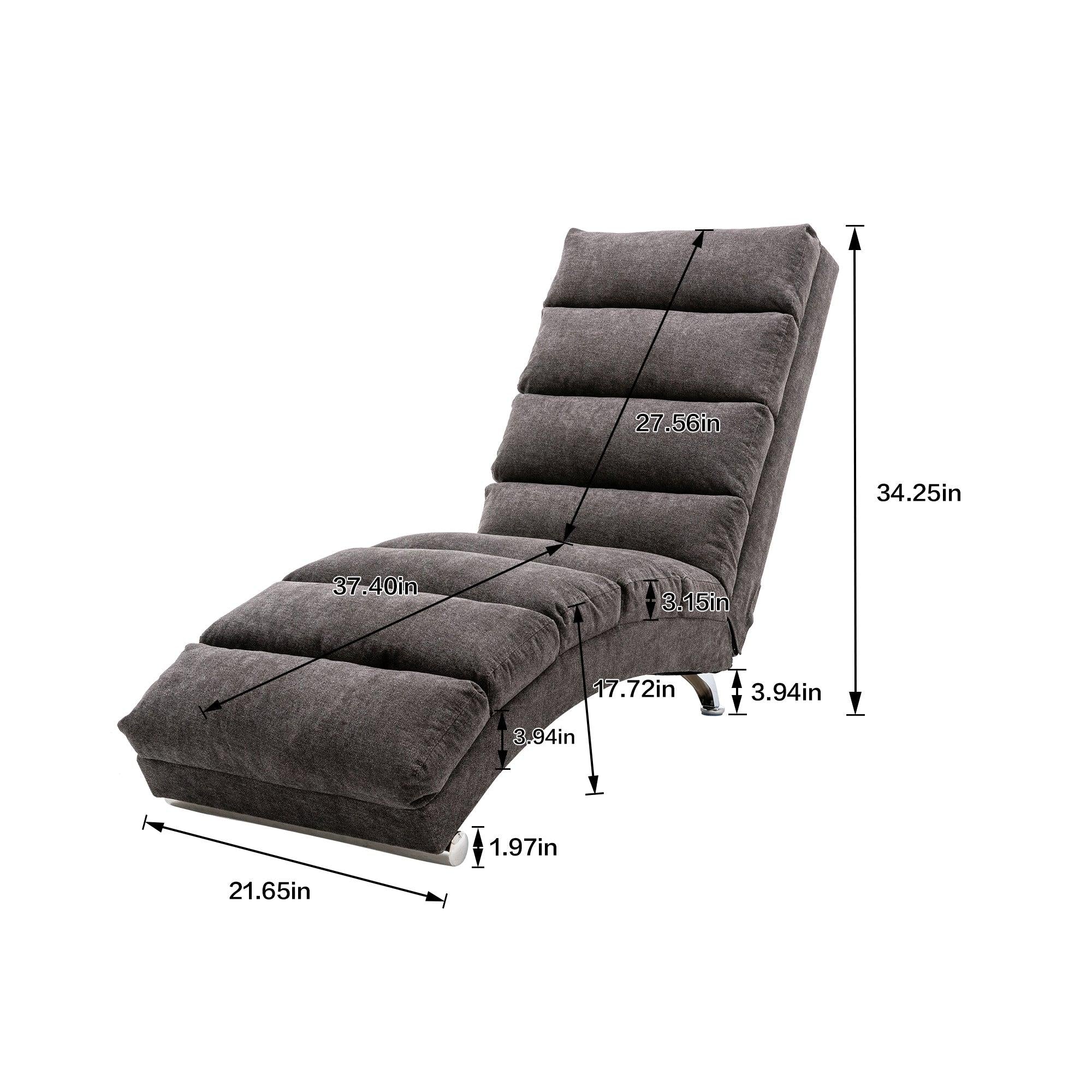 Linen Chaise Lounge Indoor Chair,Modern Long Lounger for Office or Living Room