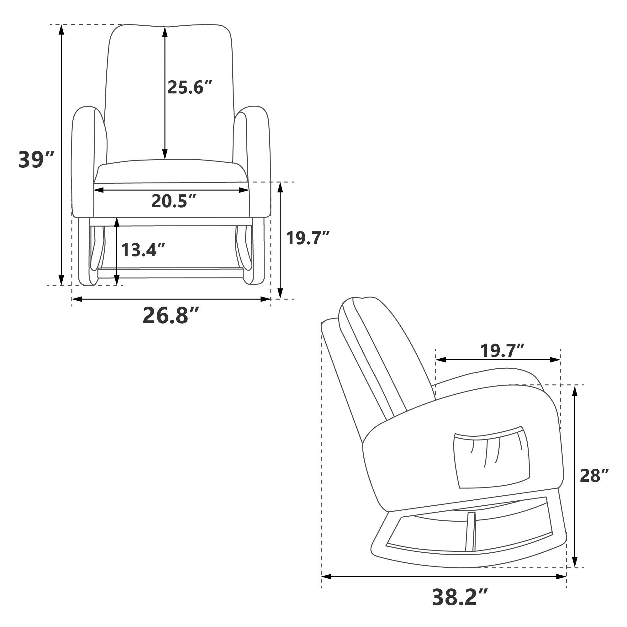 26.8"WModern Rocking Chair for Nursery, Mid Century Accent Rocker Armchair With Side Pocket, Upholstered High Back Wooden Rocking Chair for Living Room Baby Kids Room Bedroom, Light Gray Boucle