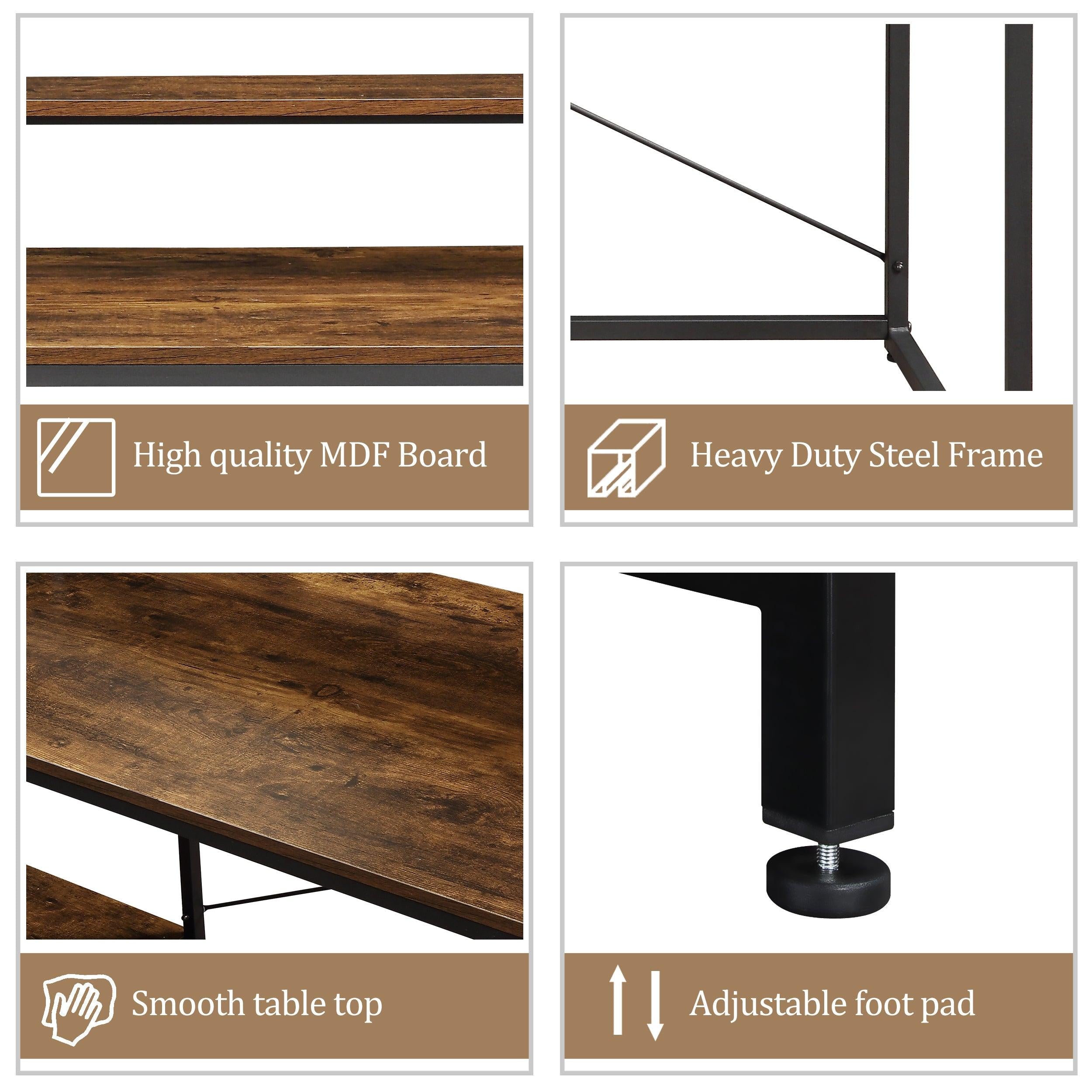 Home Office Computer Desk withStorage Shelves and Monitor Stand Riser Shelf Study Writing Desk Computer Table