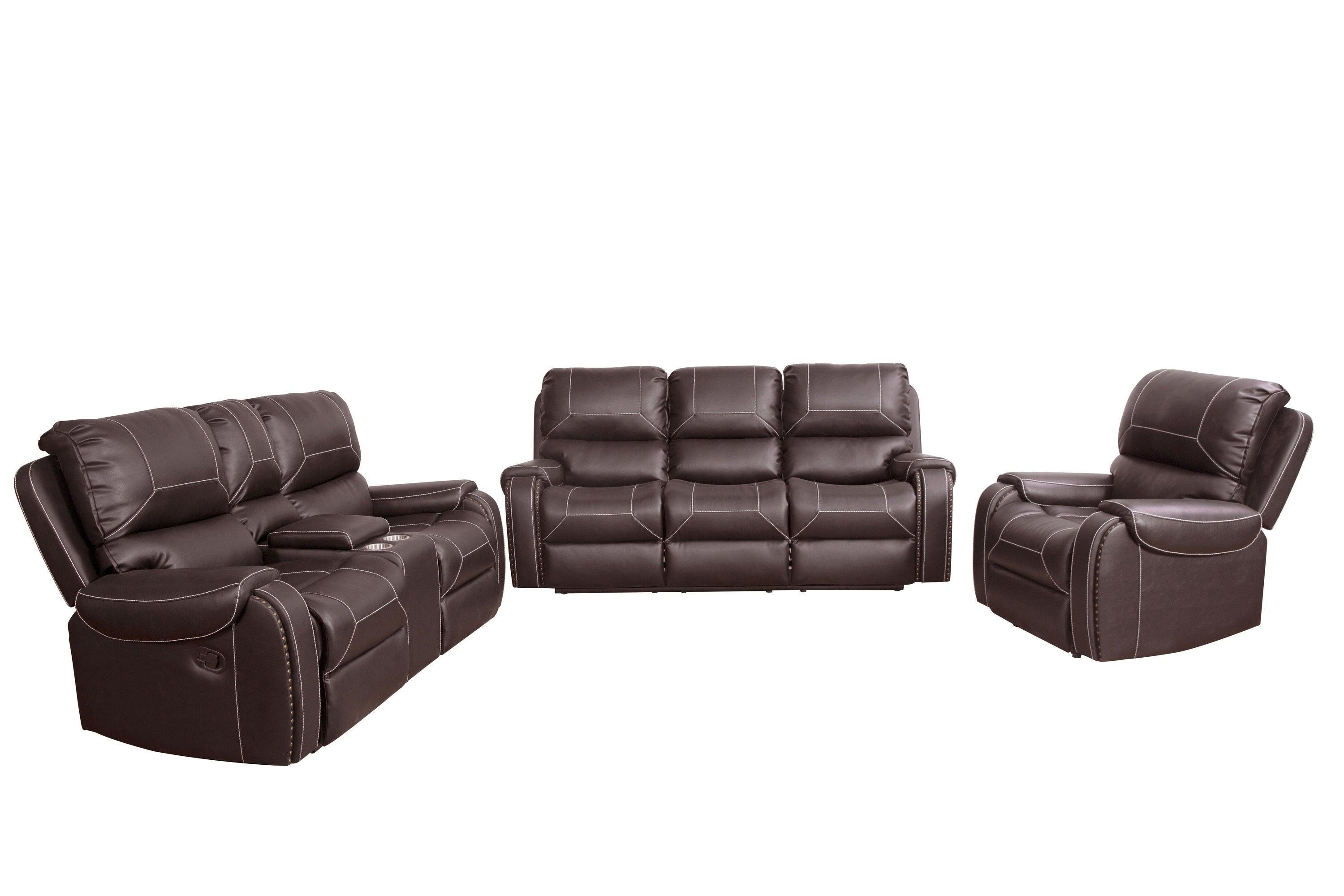 Faux Leather Reclining Sofa Couch Single Chair for Living Room Brown