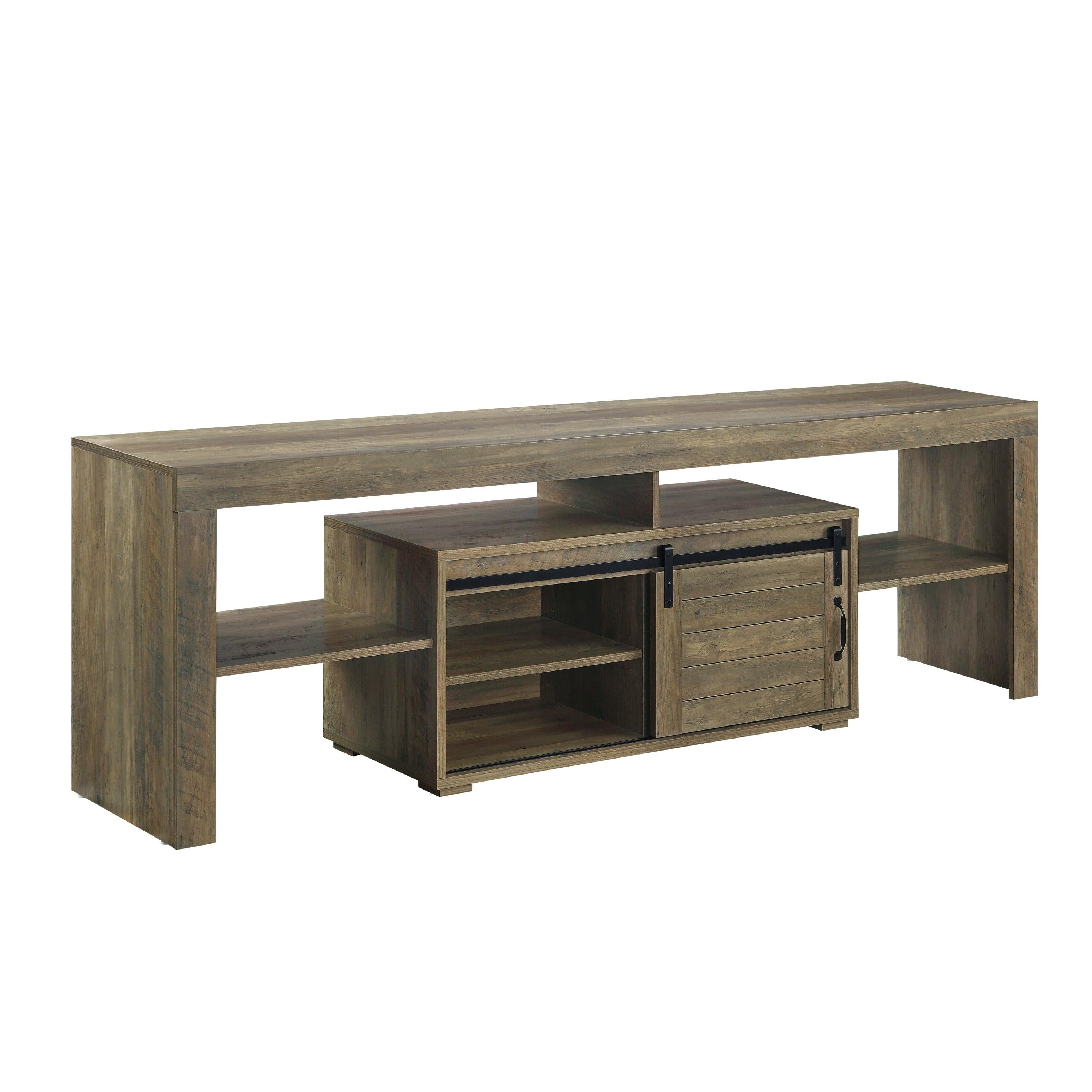 ACME Wasim TV Stand, Rustic Oak Finish LV01102