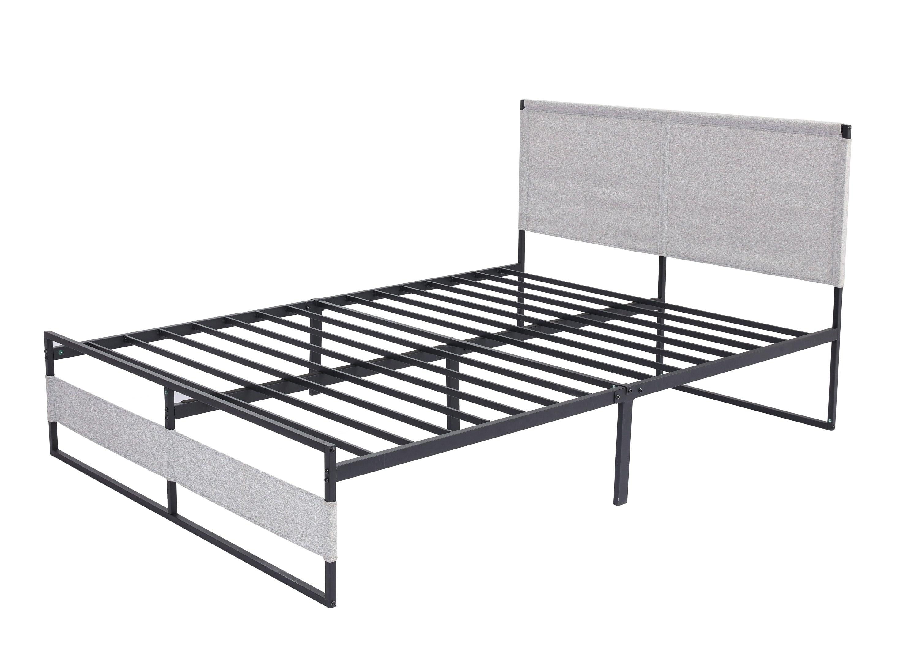 V4 Metal Bed Frame 14 Inch King Size with Headboard and Footboard, Mattress Platform with 12 InchStorage Space