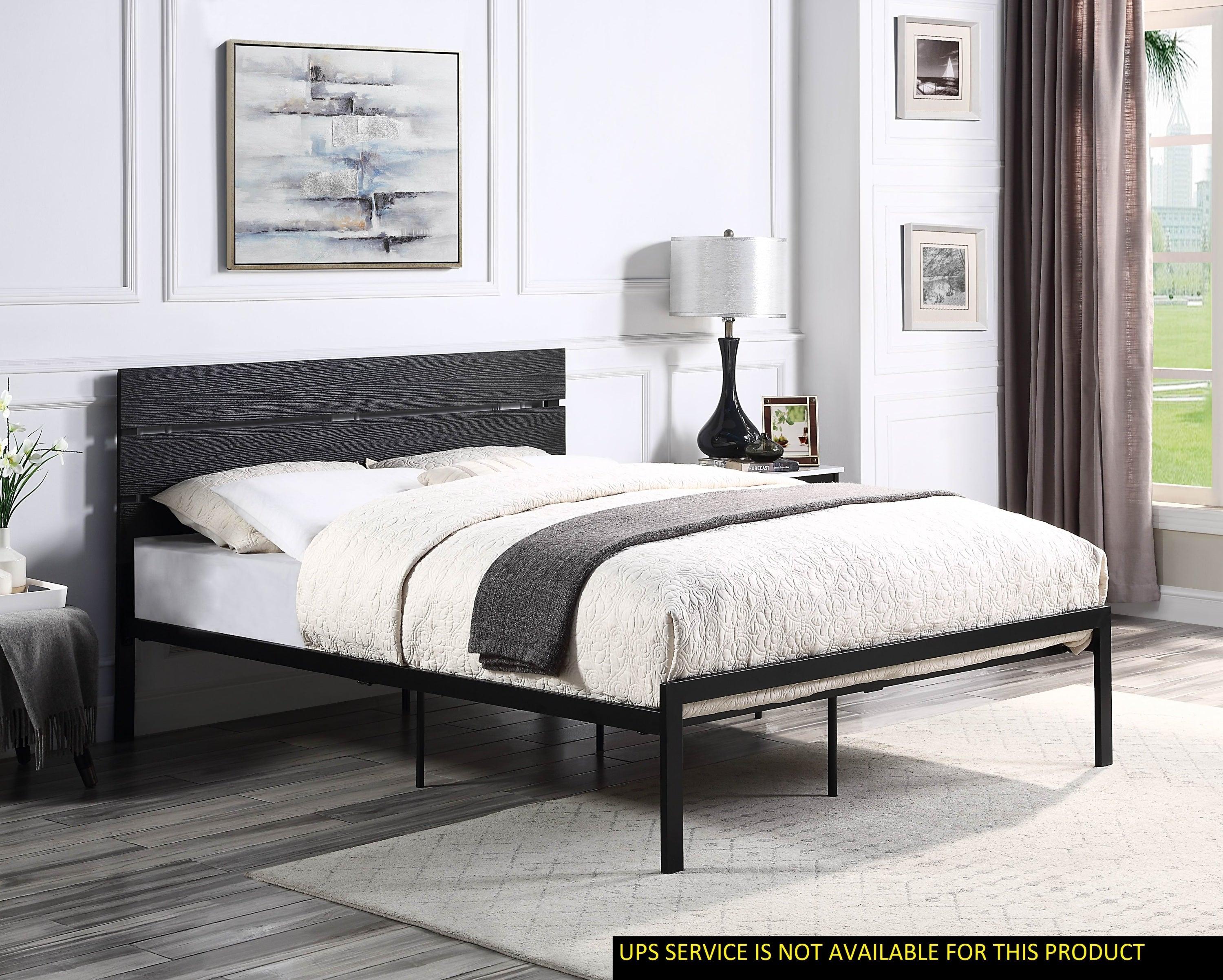 Black Metal Frame Full Size Bed 1pc image