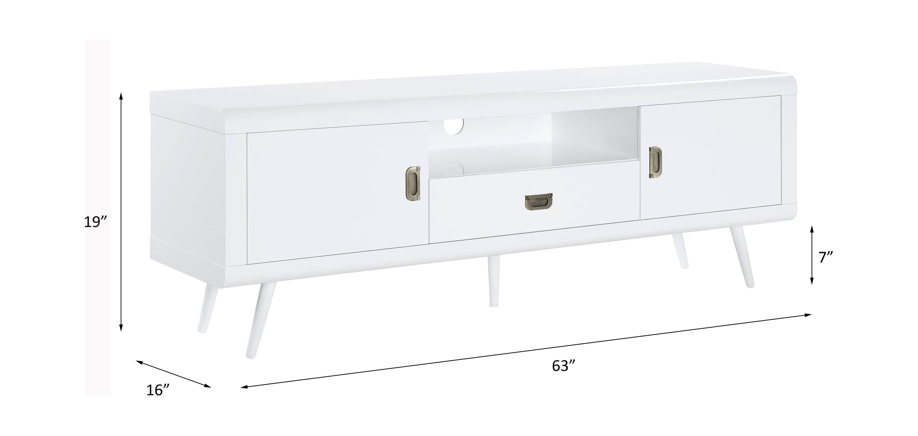 ACME Pagan TV Stand in White High Gloss Finish LV00745