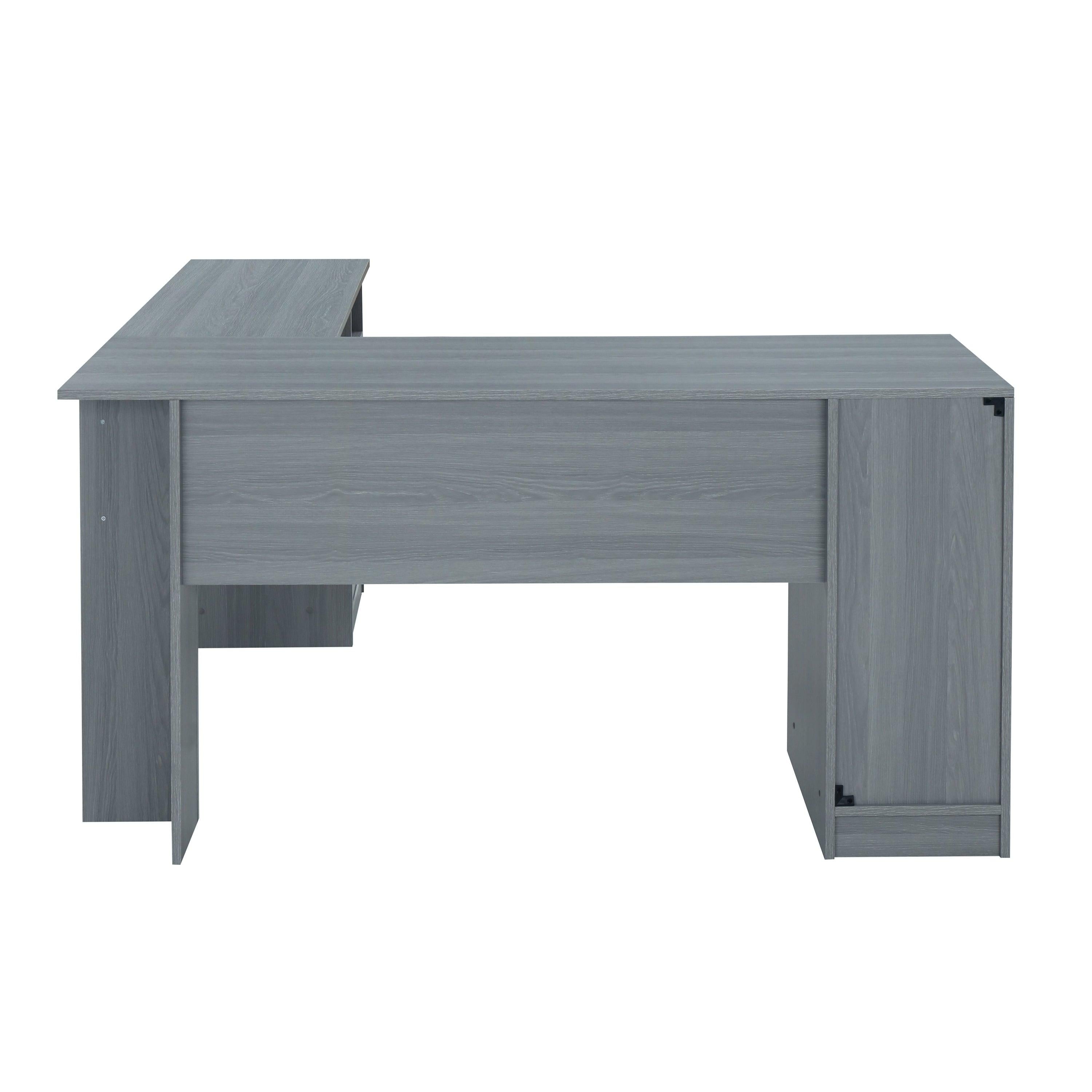 Techni Mobili Functional L-Shape Desk withStorage, Grey